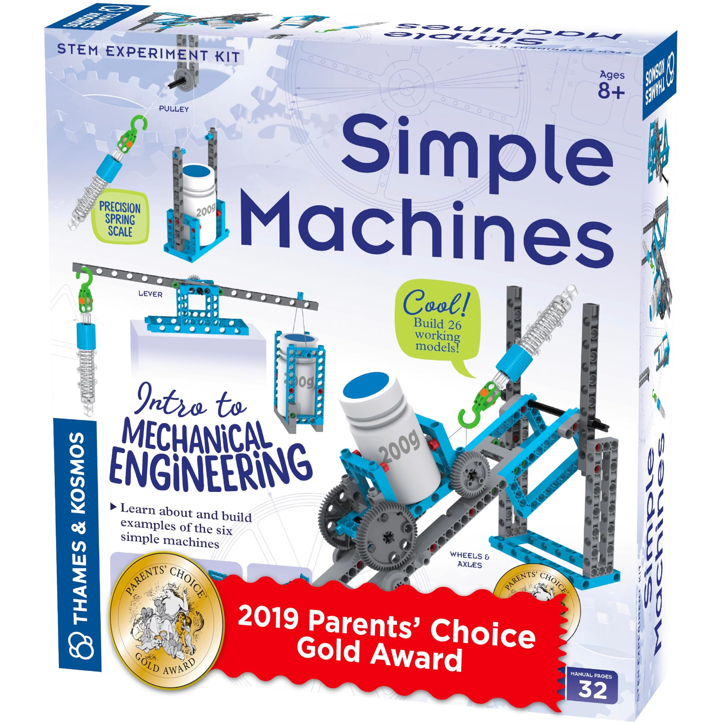 Thames & Kosmos Simple Machines Science Experiment & Model Building Kit, Introduction To Mechanical Physics, Build 26 Models To Investigate The 6 Classic Simple Machines