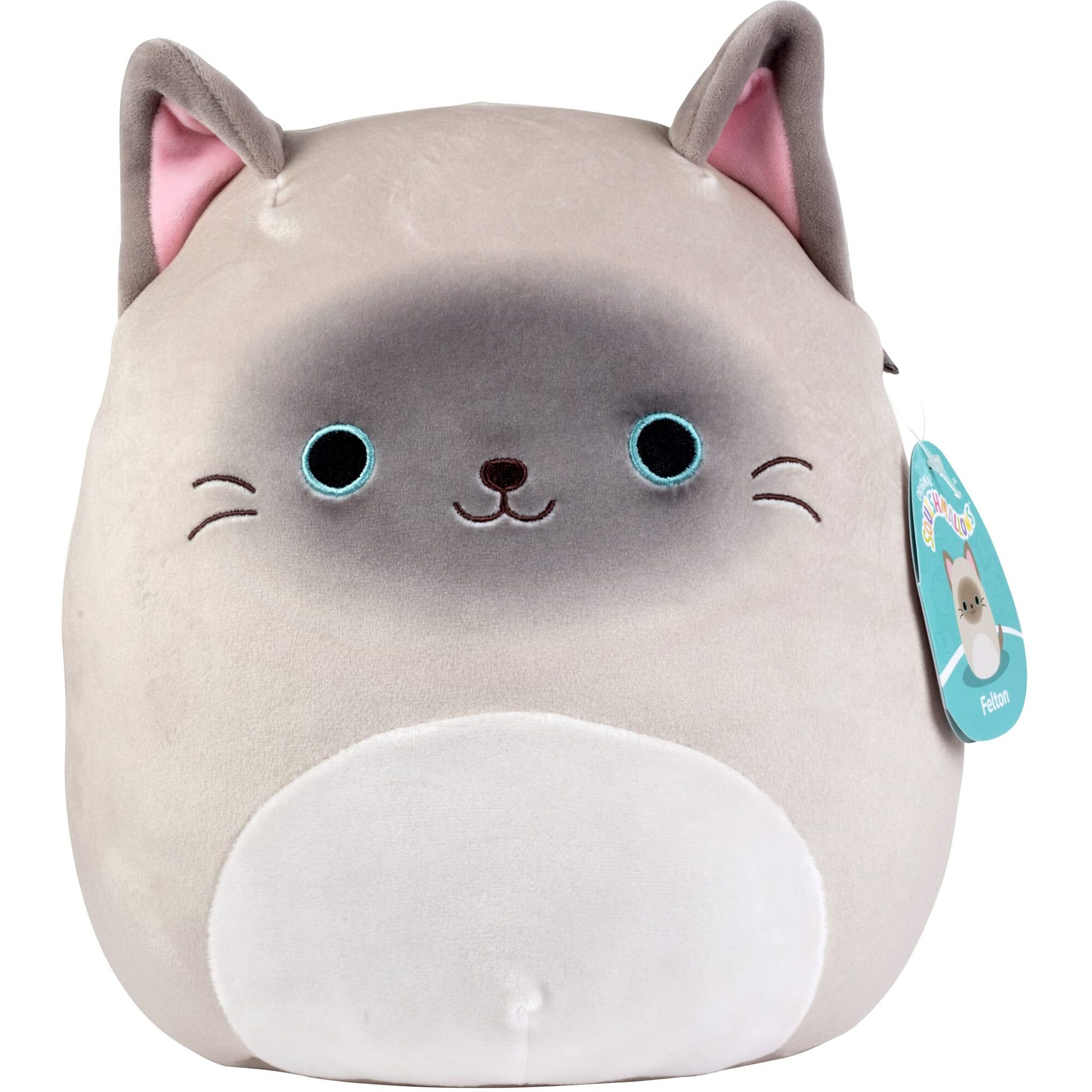 Squishmallows Original 10-Inch Felton The Siamese Cat - Official Jazwares Plush - Collectible Soft & Squishy Stuffed Animal Toy - Add To Your Squad - Gift For Kids, Girls & Boys