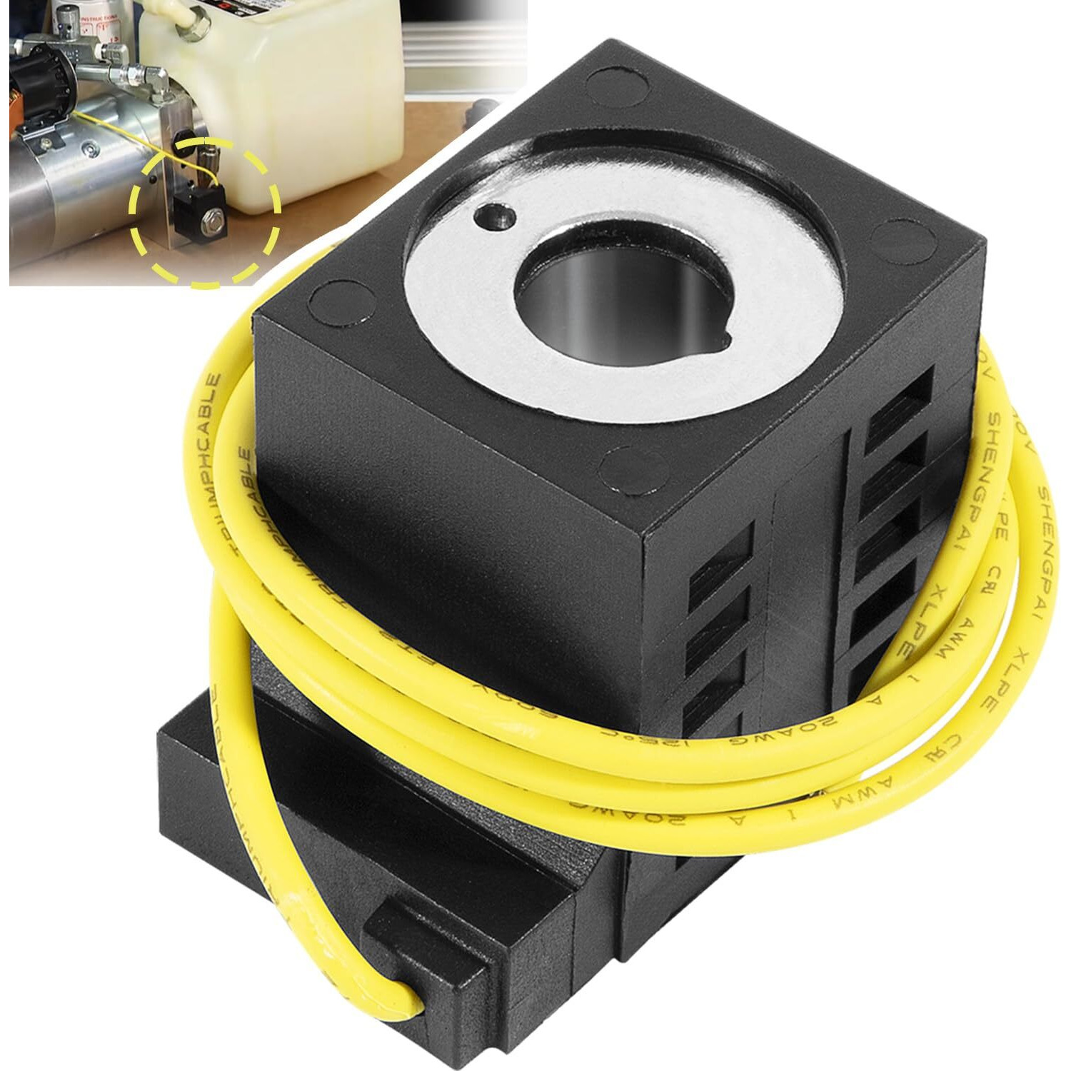 10226-08 Solenoid Coil, 10V Dc, 25W, Single Lead Wire, Fits Valve Stem Series 08 80 88 98, Dump Trailer Solenoid