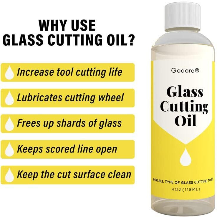 Glass Cutting Oil, Suitable For All Glass Cutting Tools, 4 Ounces Glass Cutter Oil Is Used For Cutting Glass, Stained Glass, Glass Bottles, Tiles And Mirrors