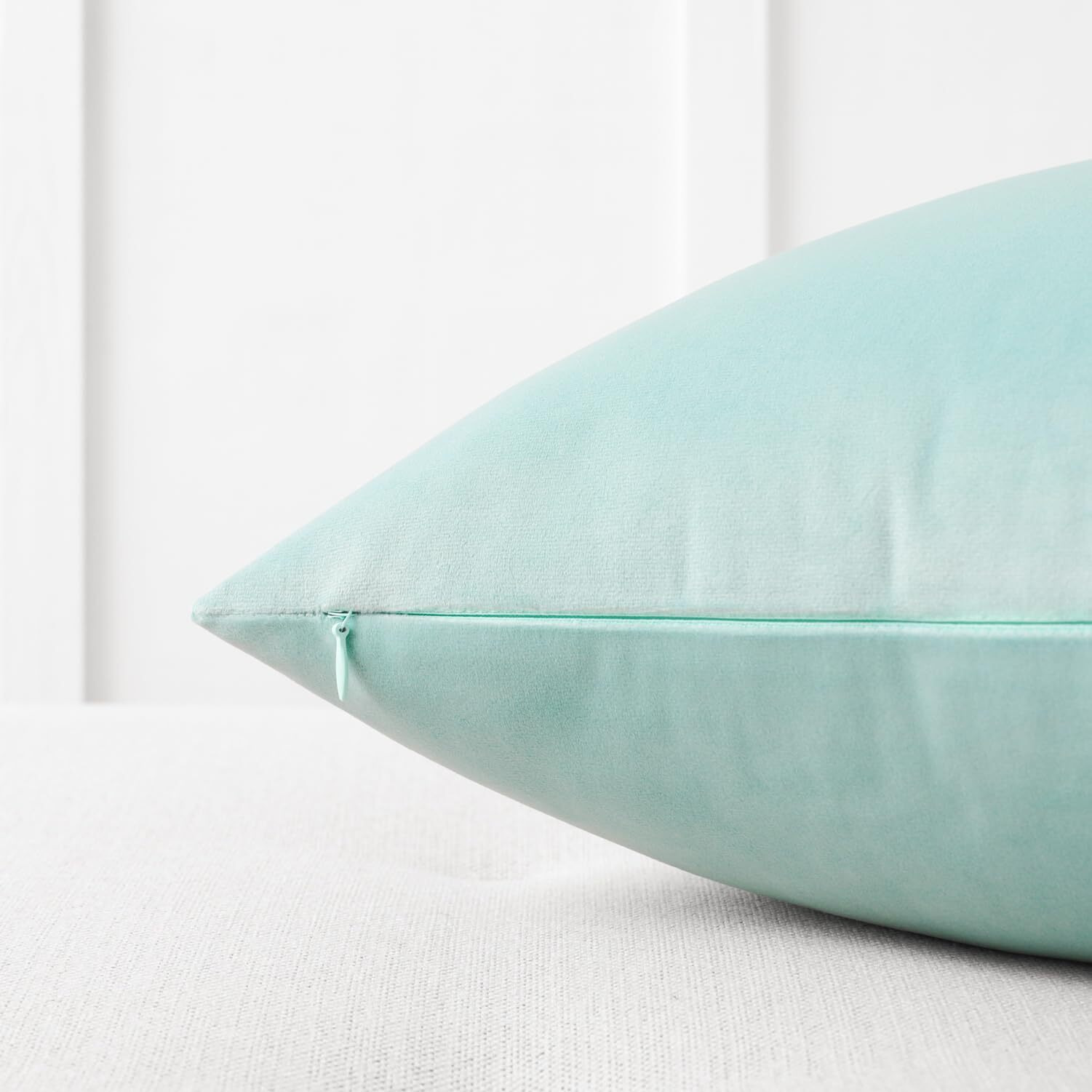 Mixhug Decorative Throw Pillow Covers, Velvet Cushion Covers, Solid Throw Pillow Cases For Couch And Bed, Turquoise, 16 X 16 Inches, Set Of 2