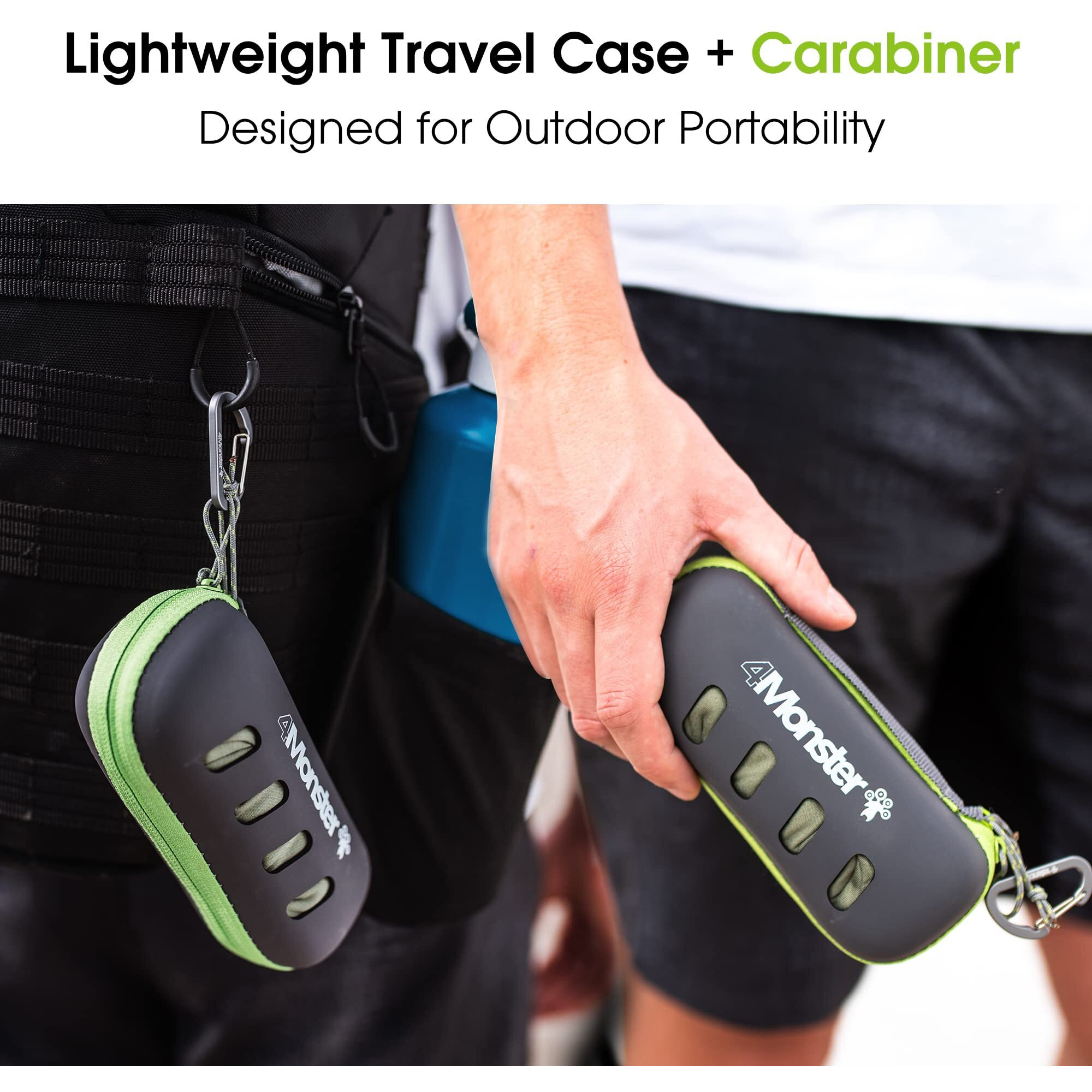 4Monster Microfiber Towel, Travel Towel, Camping Towel, Fast Drying, Soft Light Weight, Suitable For Gym, Beach, Swimming, Backpacking And More (Blue, Medium (24 X 48 Inches))