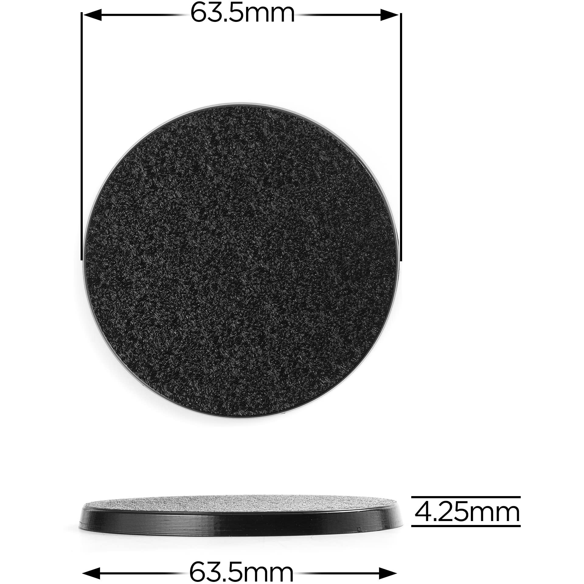Easypegs 60Mm Textured Plastic Round Bases Wargames Table Top Games 25 Count