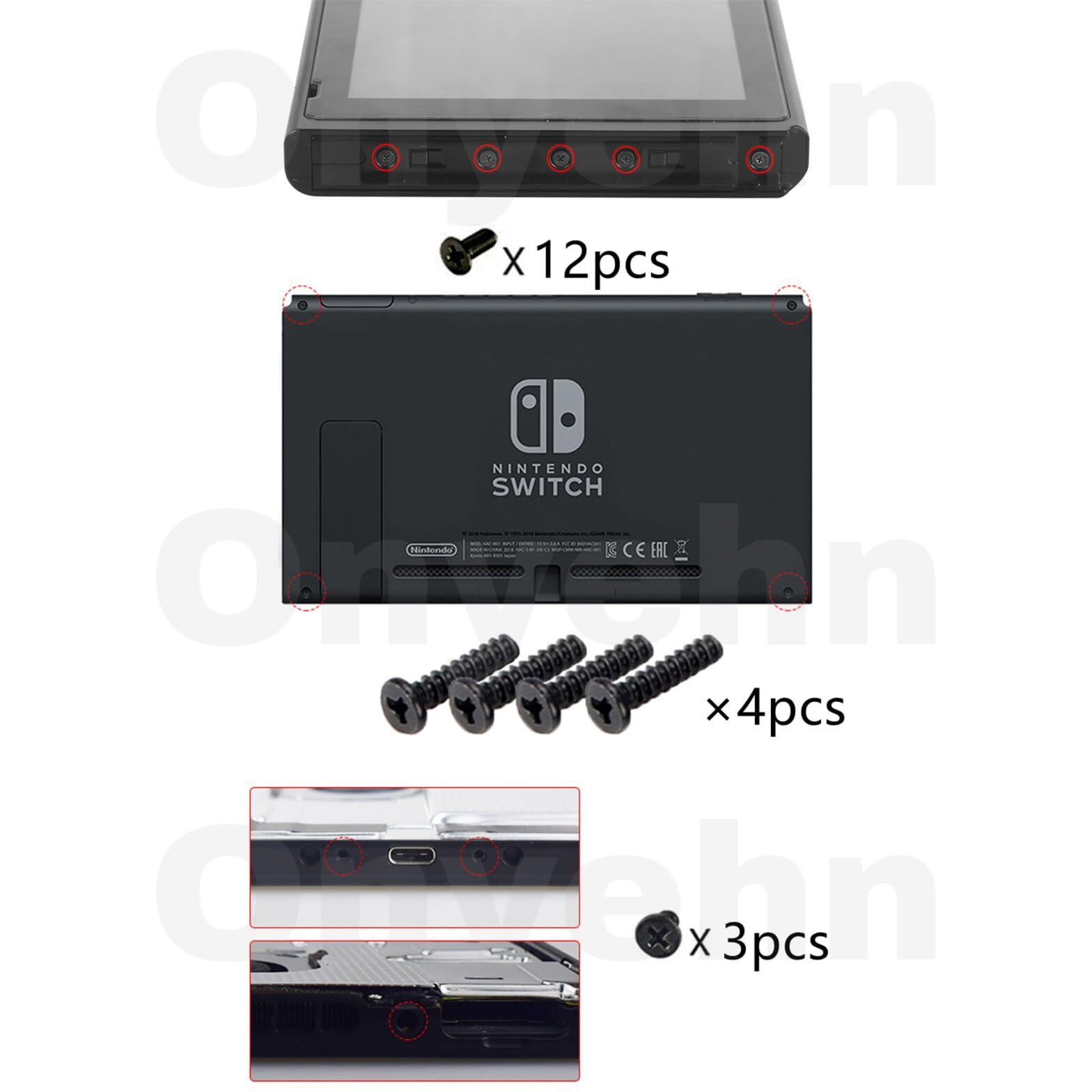 Onyehn Original Repair Part(With Screws) Replacement Right And Left Slide Rail With Flex Cable Fix Part For Nintendo Switch Console Ns Rebuild Track