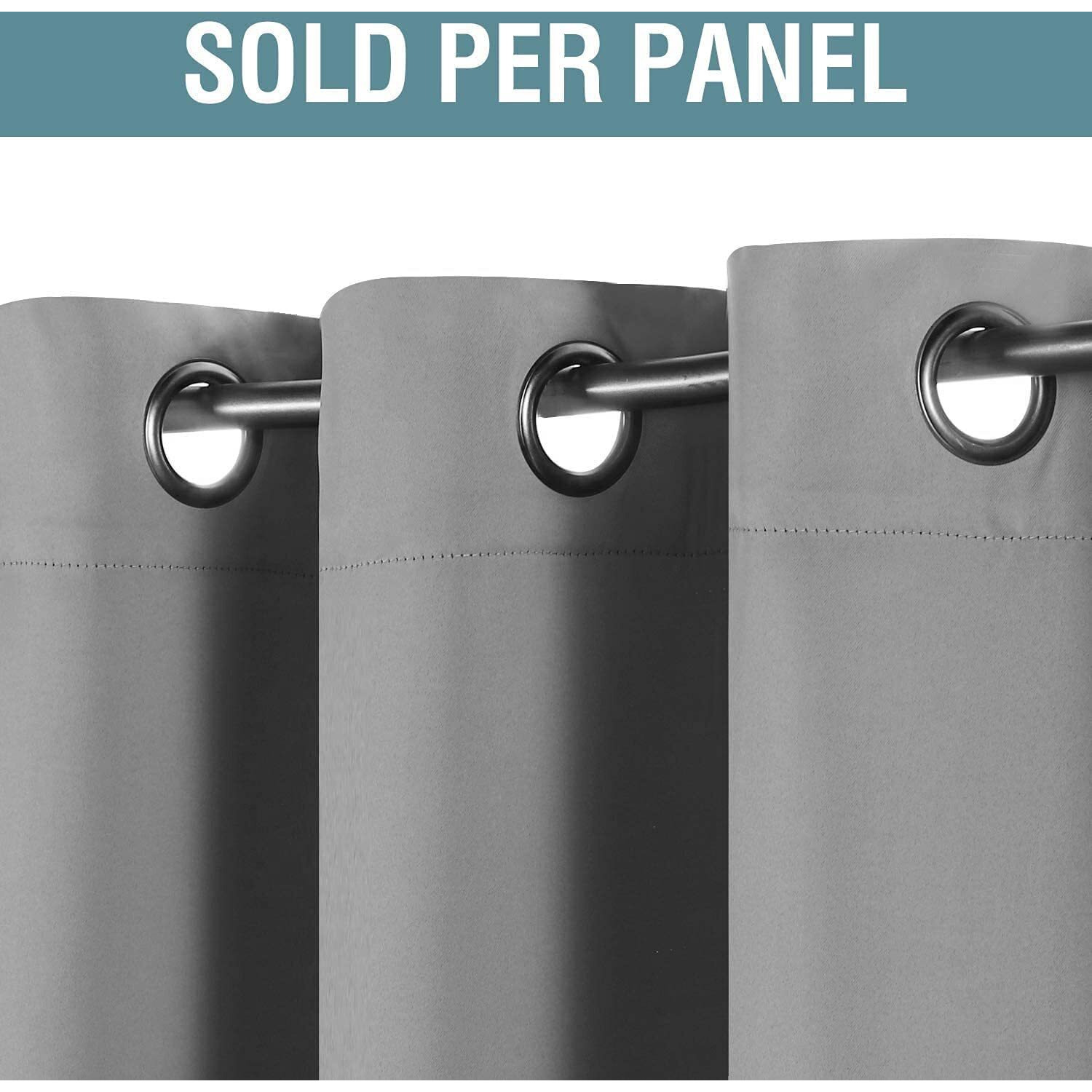 H.Versailtex Blackout Grey Curtains 63 Inch Length Curtains For Bedroom, Grommet Top Thermal Insulated Short Curtains Drapes For Winter (1 Panel, Dove Gray), 52" W X 63" L