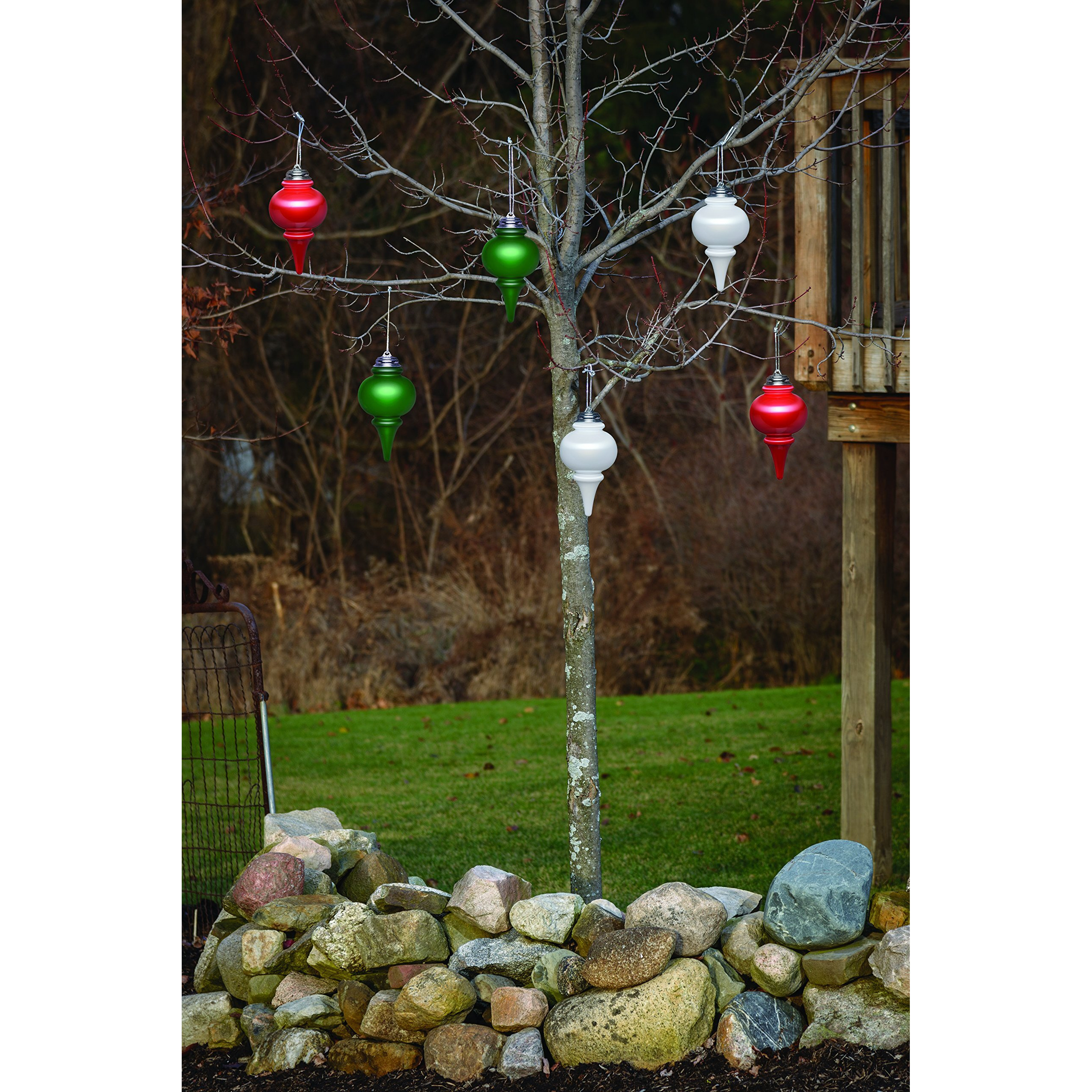 Xodus Innovations Wp680 Battery Powered Hanging Decorative Outdoor Pulsing 8" Finial Light With Sensor Turns-On At Dark, Red
