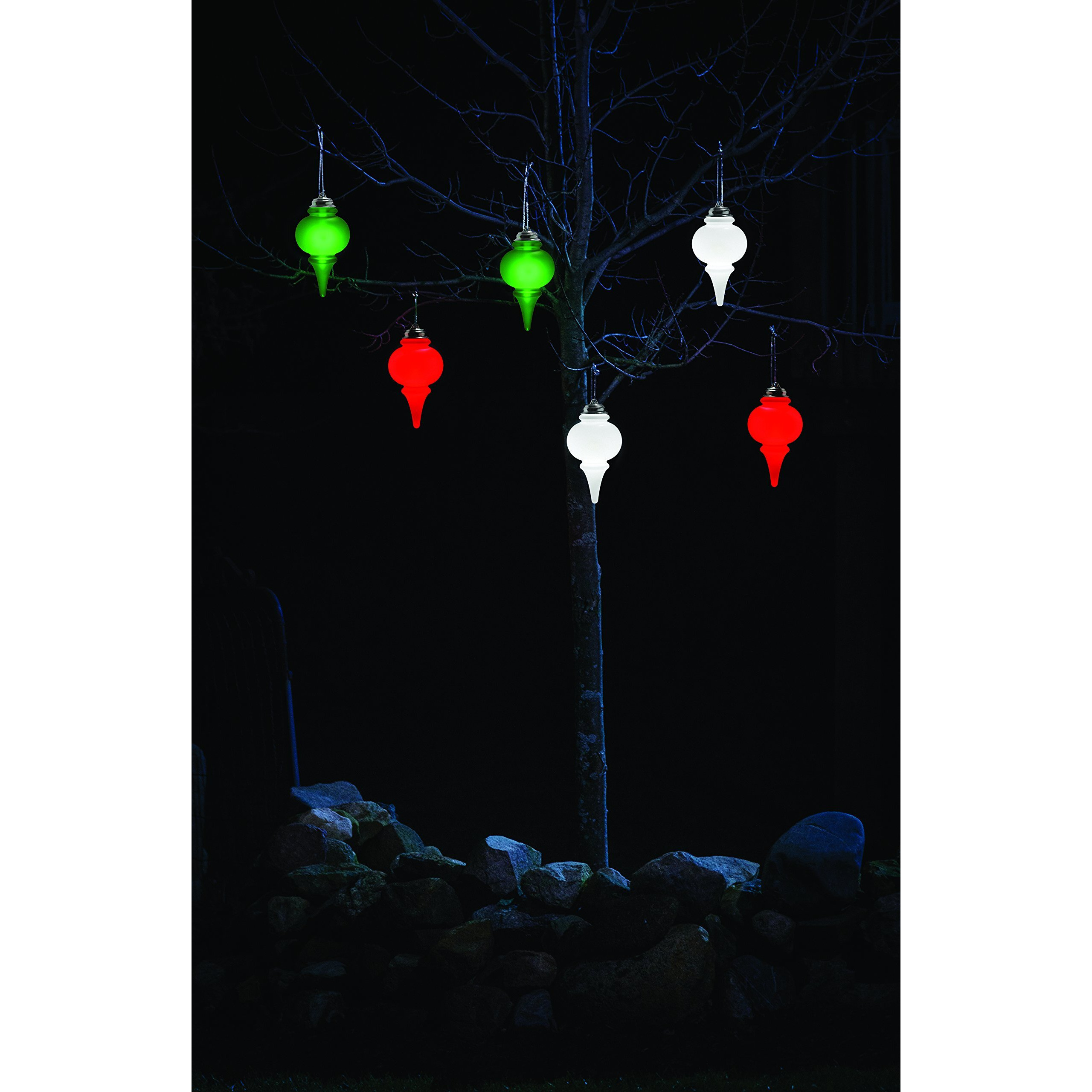 Xodus Innovations Wp680 Battery Powered Hanging Decorative Outdoor Pulsing 8" Finial Light With Sensor Turns-On At Dark, Red