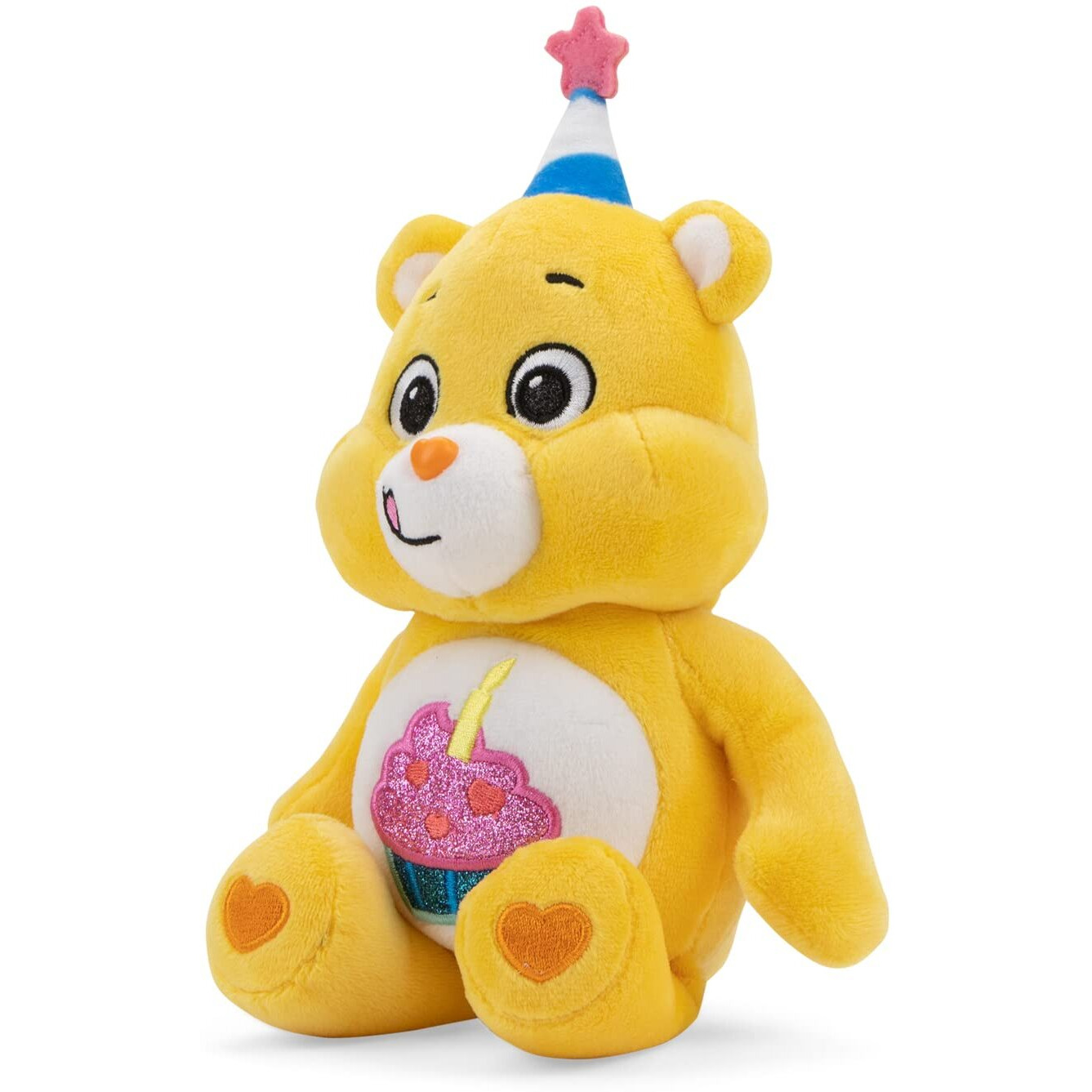 Care Bears 9" Bean Plush (Glitter Belly) - Birthday Bear - Soft Huggable Material, Small
