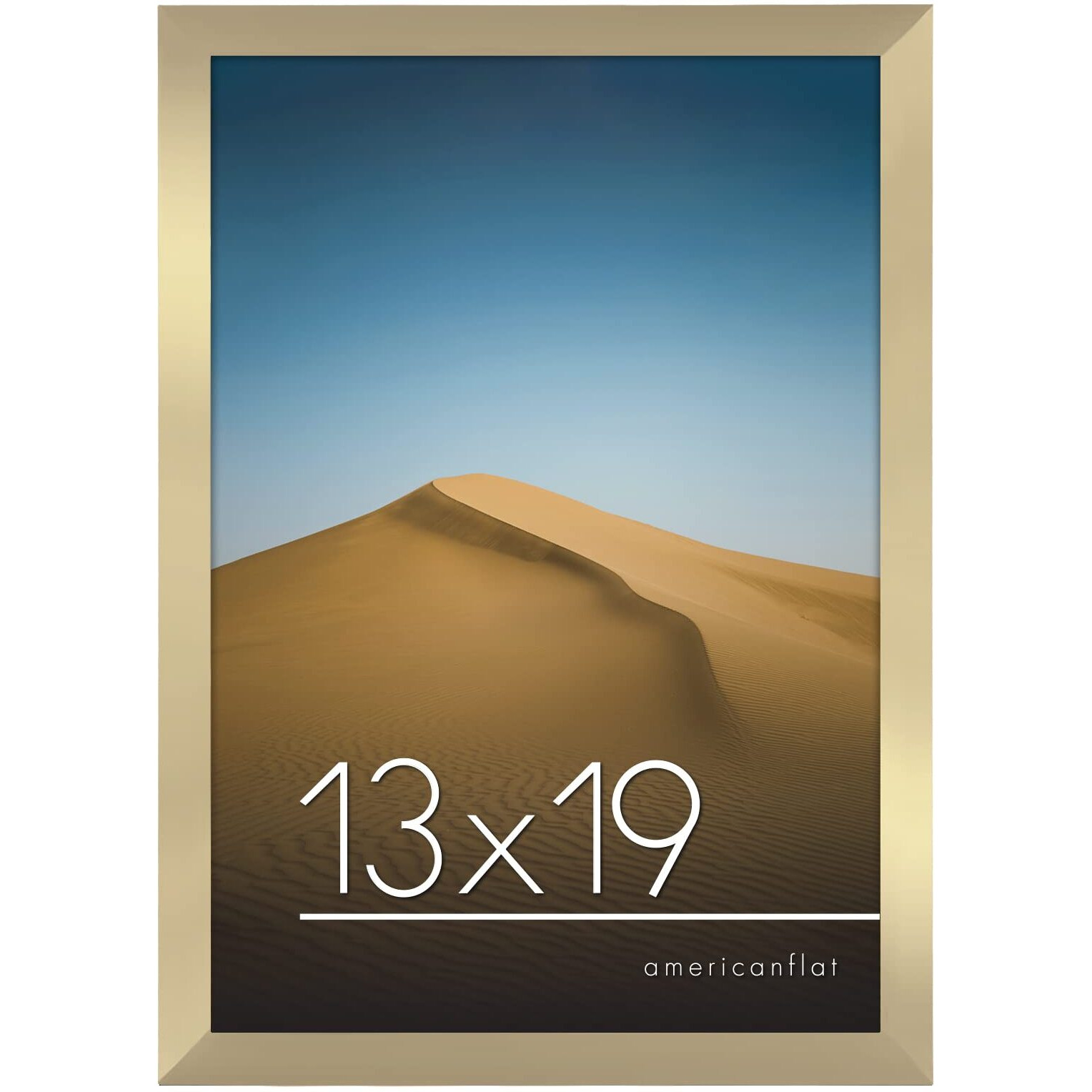 Americanflat 13X19 Picture Frame In Gold - Engineered Wood Photo Frame With Shatter-Resistant Glass And Hanging Hardware For Horizontal Or Vertical Wall Display