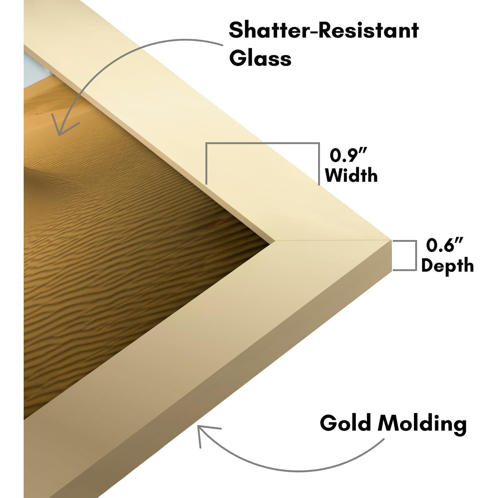 Americanflat 13X19 Picture Frame In Gold - Engineered Wood Photo Frame With Shatter-Resistant Glass And Hanging Hardware For Horizontal Or Vertical Wall Display