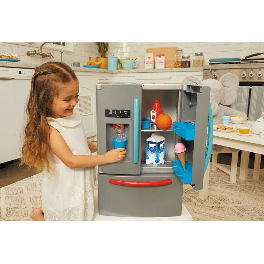 Little Tikes First Fridge Refrigerator With Ice Dispenser Pretend Play Appliance For Kids, Play Kitchen Set With Playset Accessories Unique Toy Multi-Color, 15.8 Wide X 11.5 Deep X 23 Tall