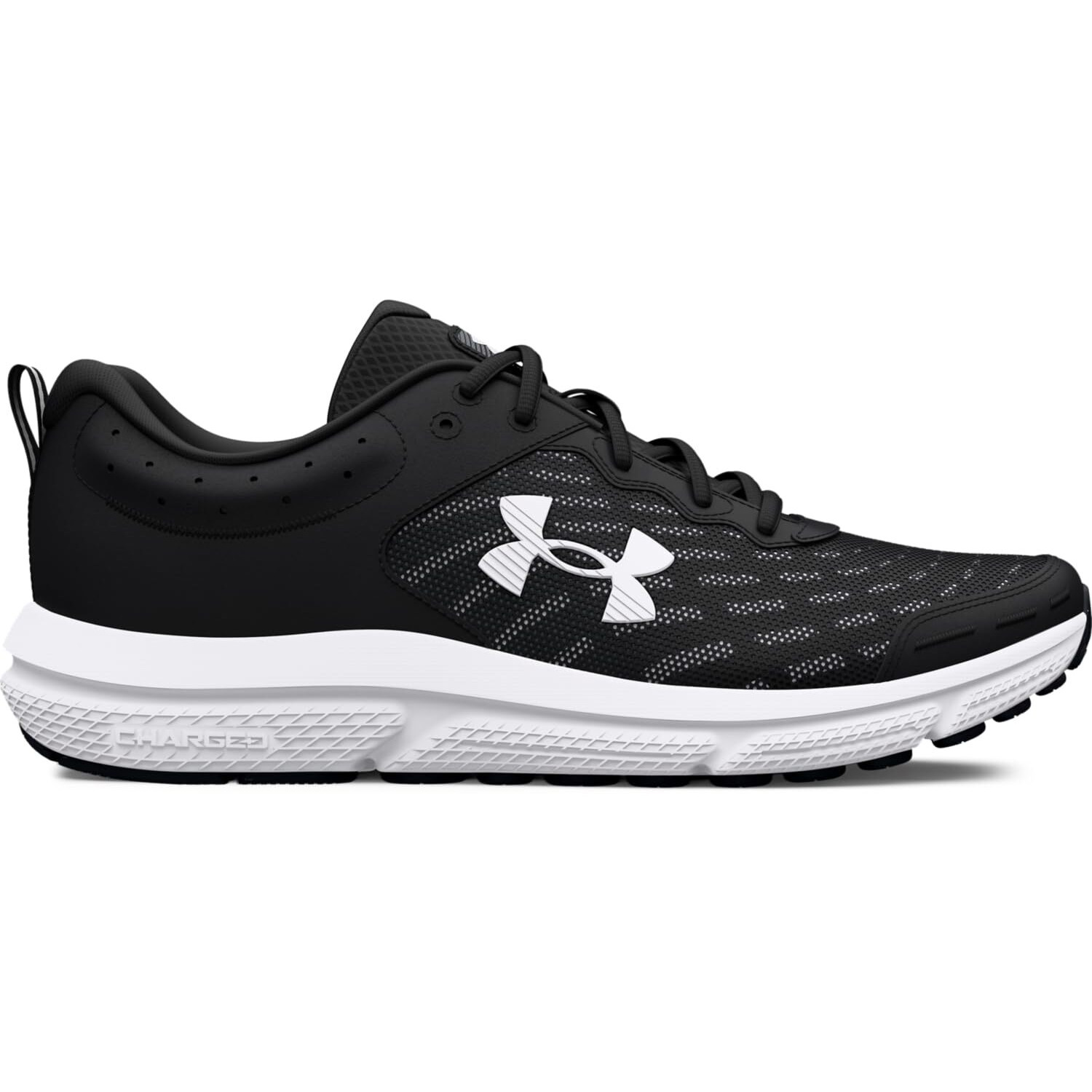 Under Armour Men's Charged Assert 10, (001) Black/Black/White, 15, Us