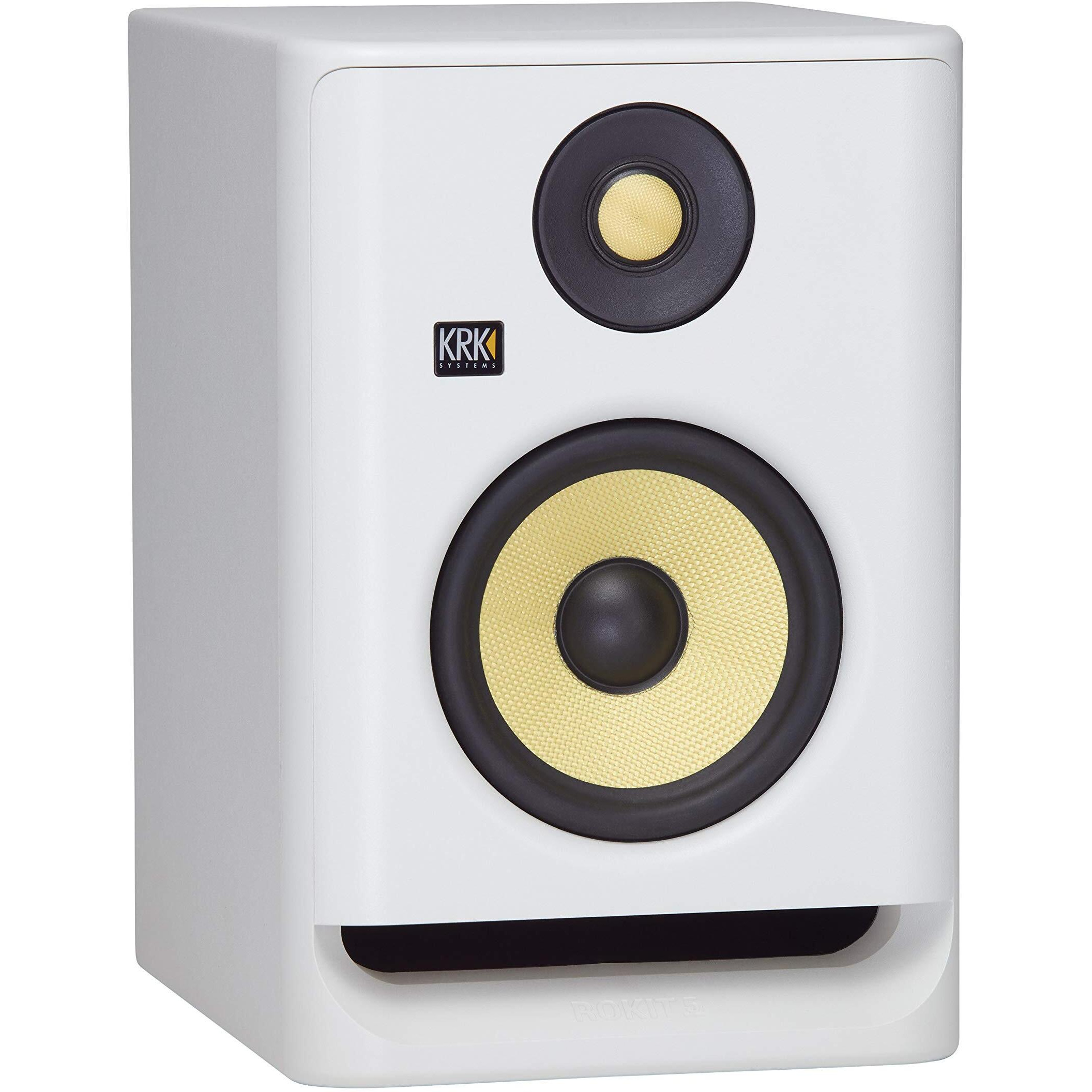 Krk Rp5 Rokit 5 G4 Professional Bi-Amp 5" Powered Studio Monitor, White Noise