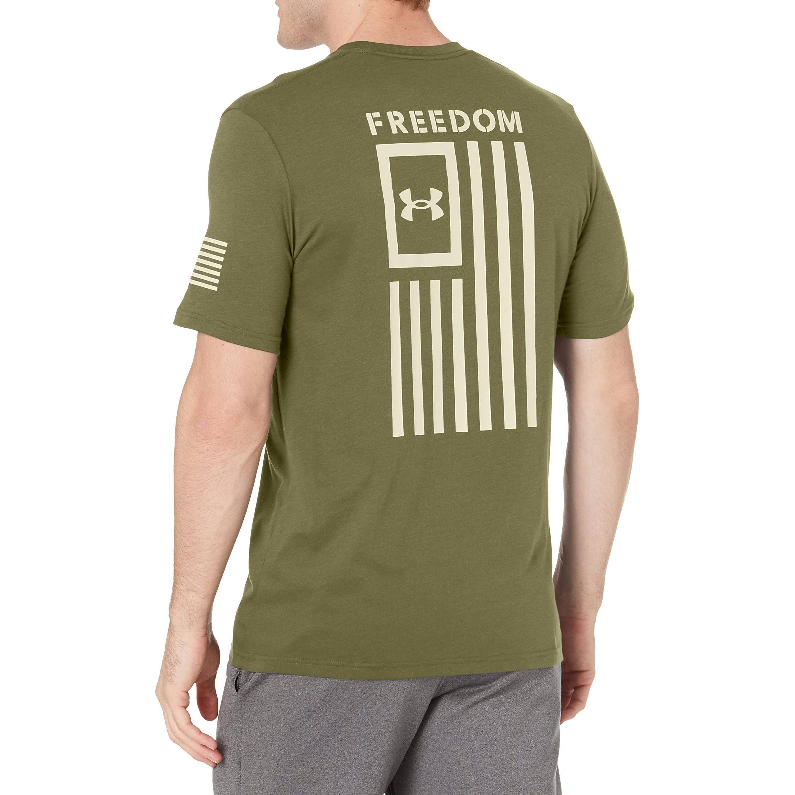 Under Armour Men's New Freedom Flag T-Shirt, Marine Od Green (390)/Desert Sand, X-Large