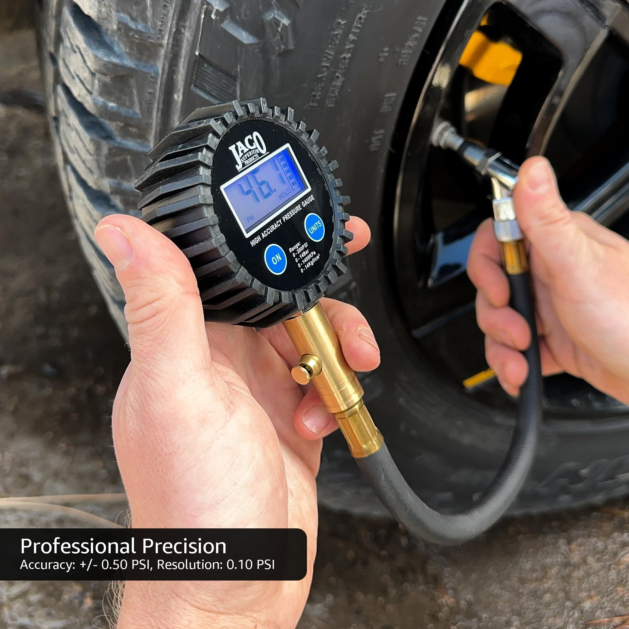 Jaco Elitepro Digital Tire Pressure Gauge - Professional Accuracy - 100 Psi