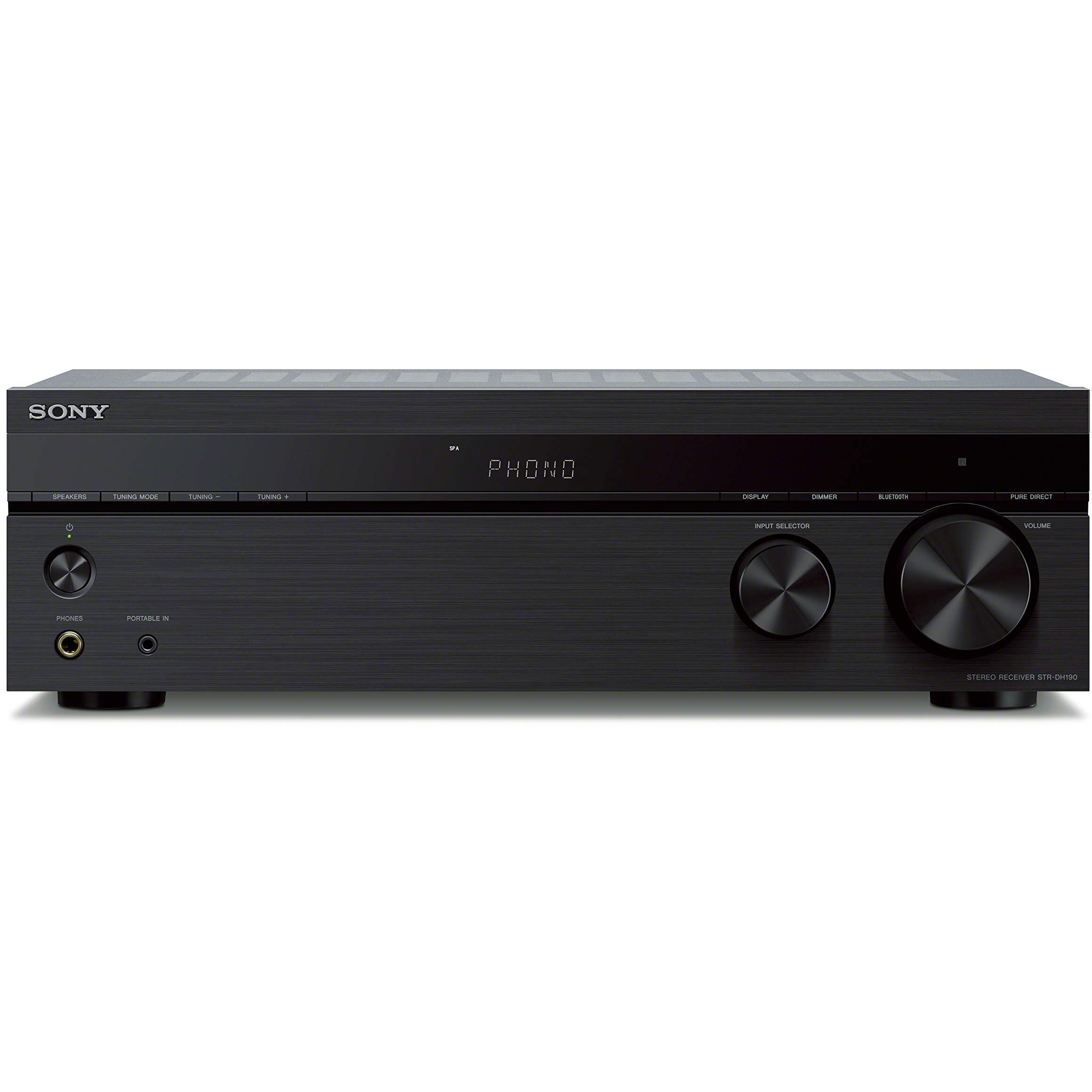 Sony Strdh190 2-Ch Home Stereo Receiver With Phono Inputs & Bluetooth Black