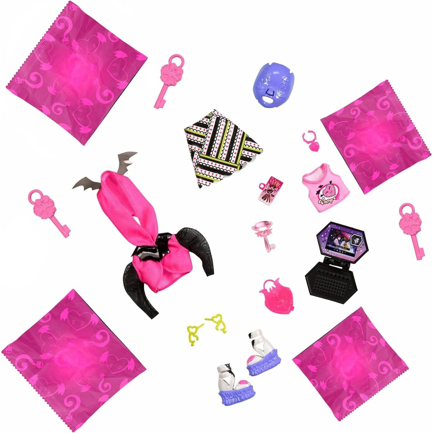 Monster High Skulltimate Secrets Neon Frights Doll & Accessories, Draculaura With Dress-Up Locker & 19+ Surprises