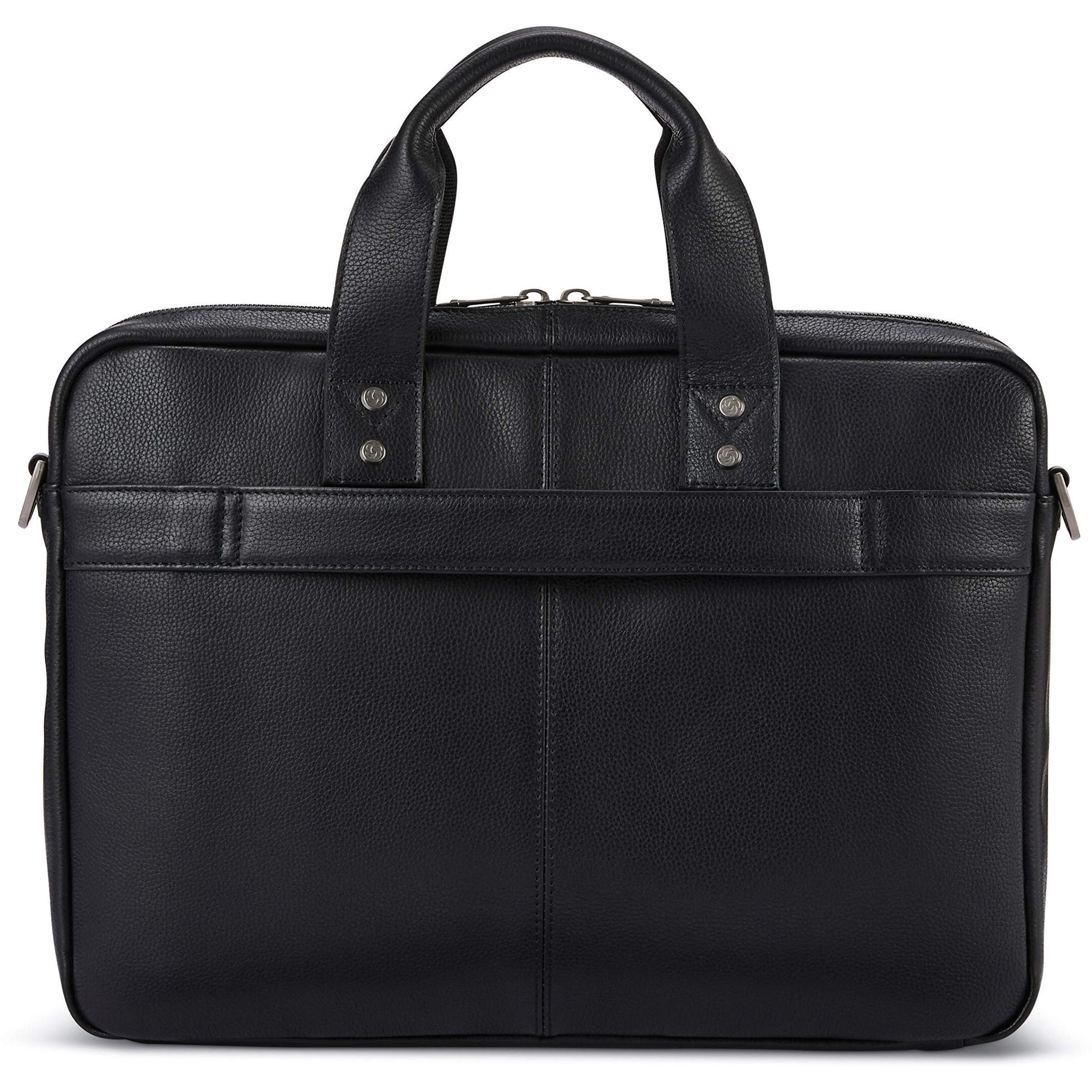 Samsonite Classic Leather Slim Brief, Black, One Size