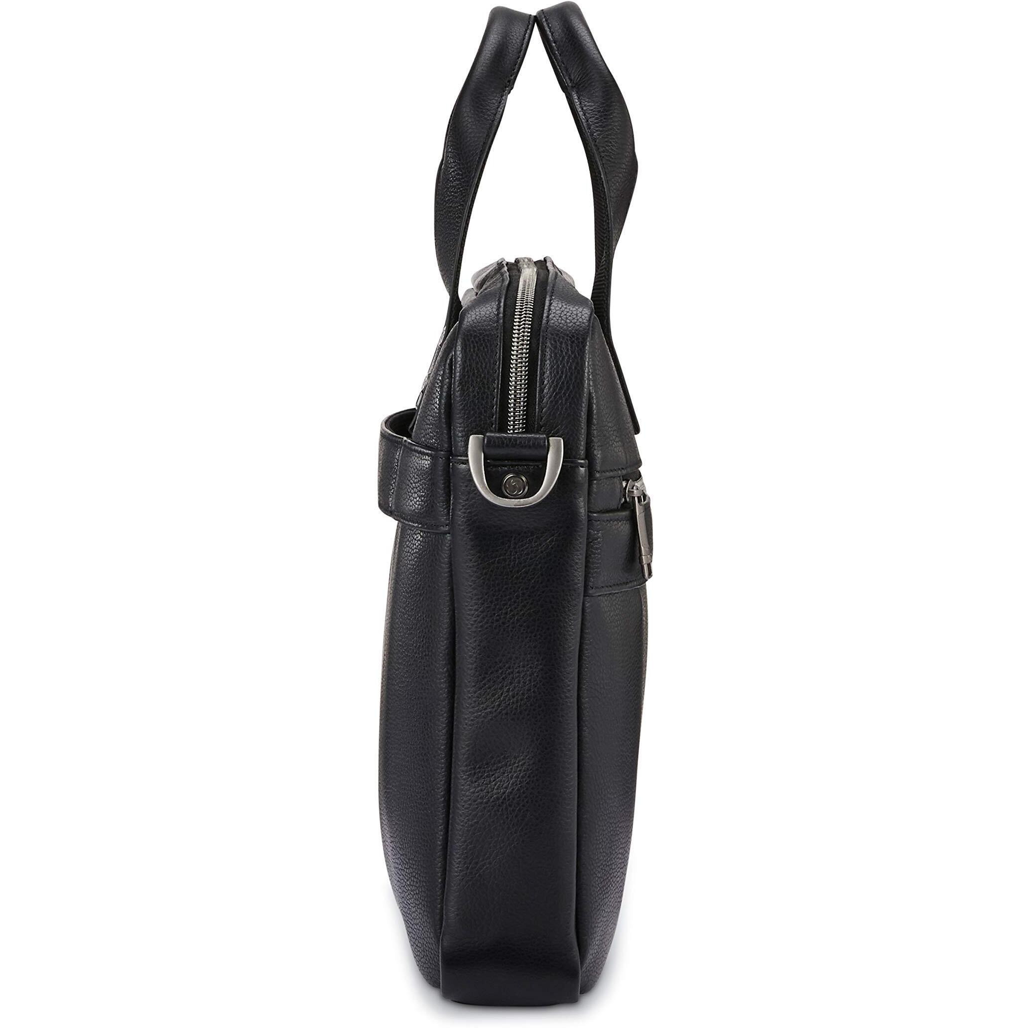 Samsonite Classic Leather Slim Brief, Black, One Size