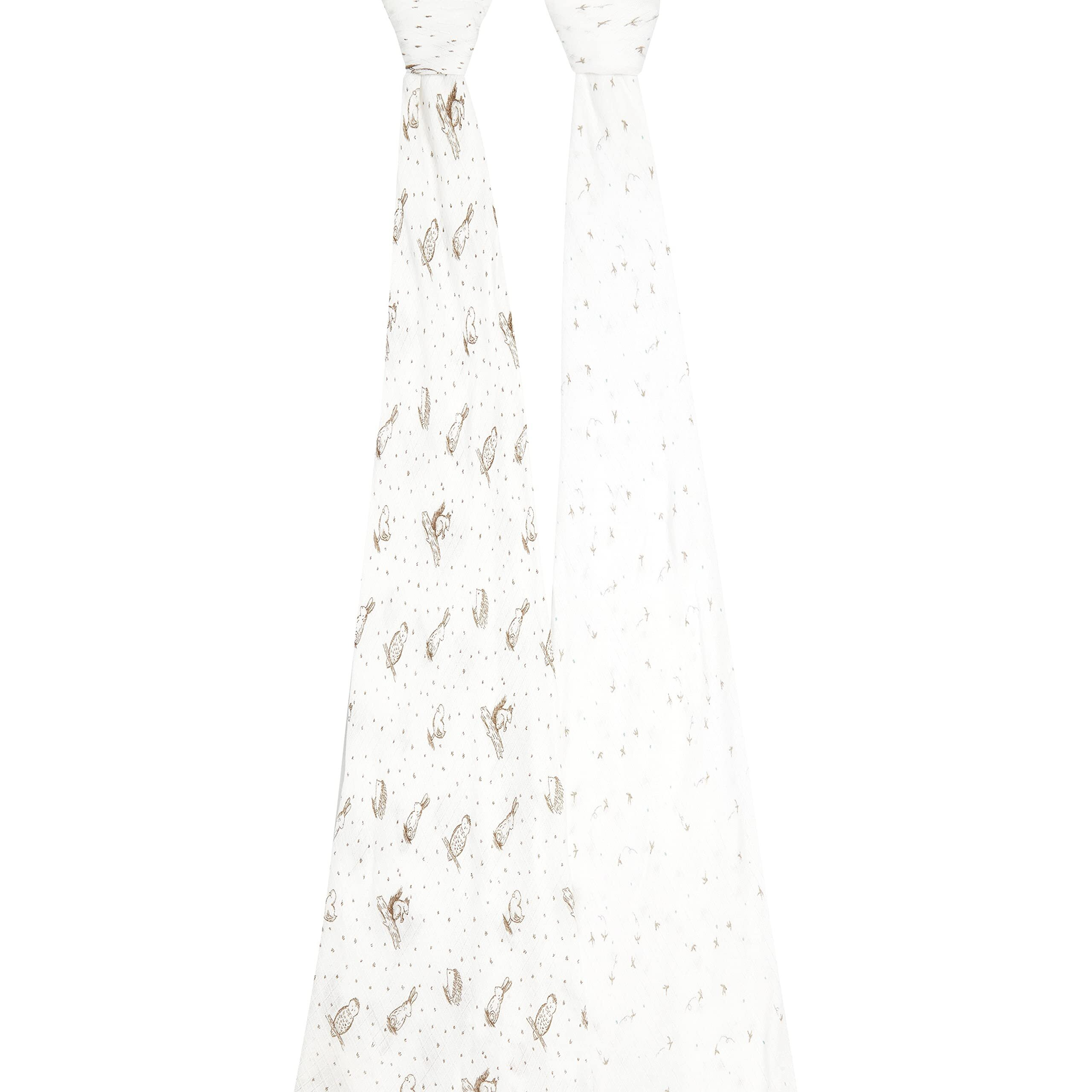 Aden + Anais Silky Soft Swaddle Blanket, Boutique Muslin Blankets For Girls & Boys, Baby Receiving Swaddles, Ideal Newborn & Infant Swaddling Set, Perfect Shower Gifts, 2 Pack, Healing Nature