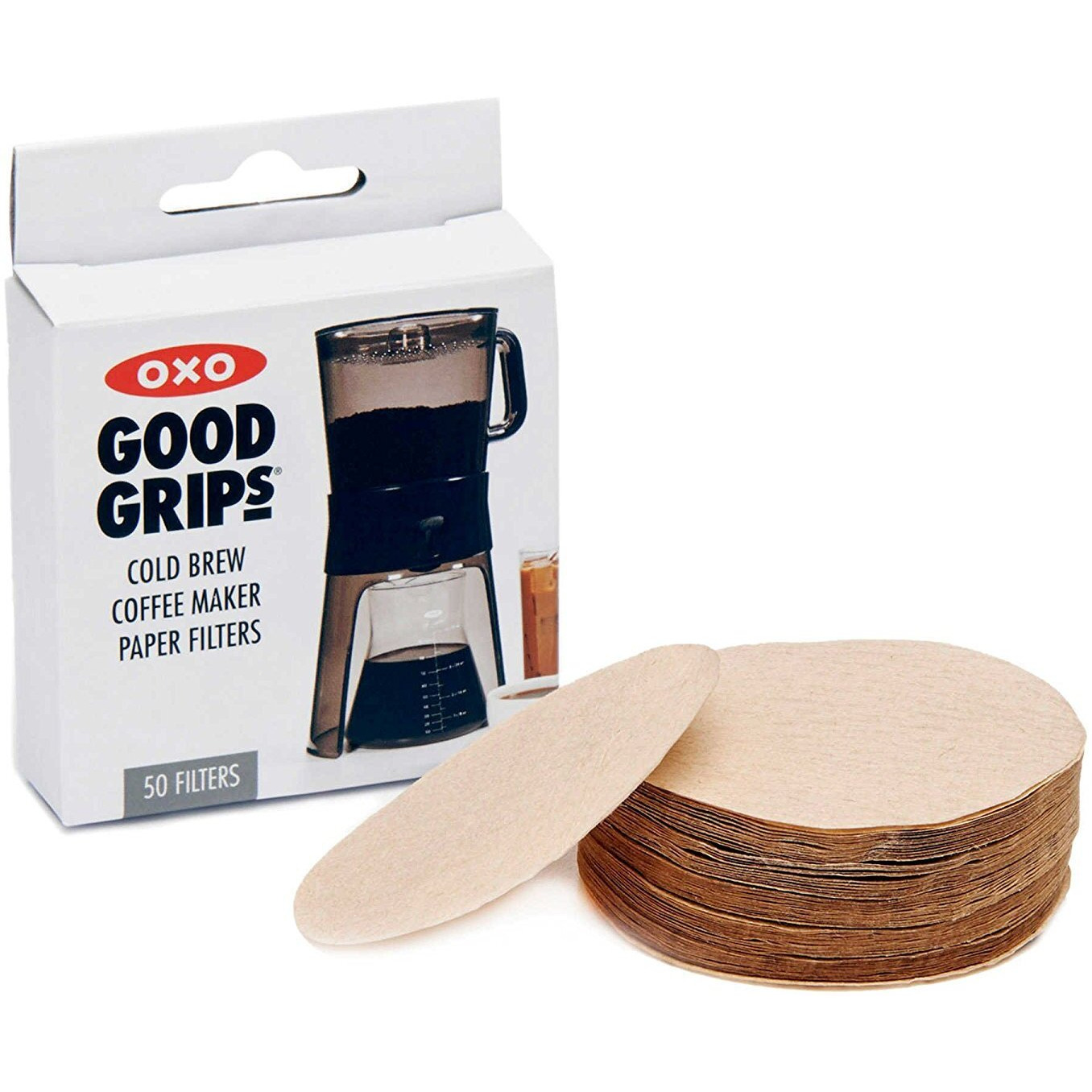 Oxo Good Grips Cold Brew Coffee Maker Replacement Paper Filters, Brown, 50 Per Box (Pack Of 2)