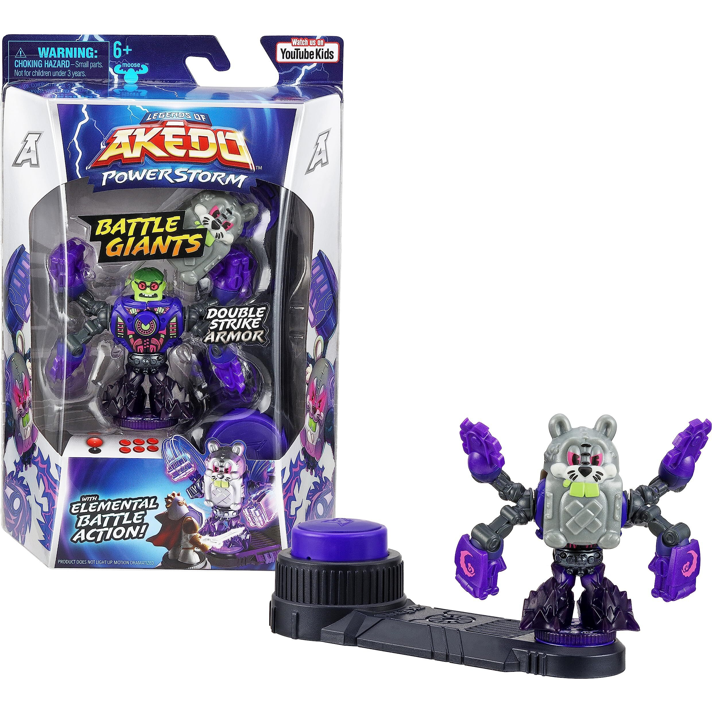 Legends Of Akedo Powerstorm | Battle Giant Bucktooth | Mini Battling Action Figure With Double Strike Armor | Ready, Fight, Split Strike.