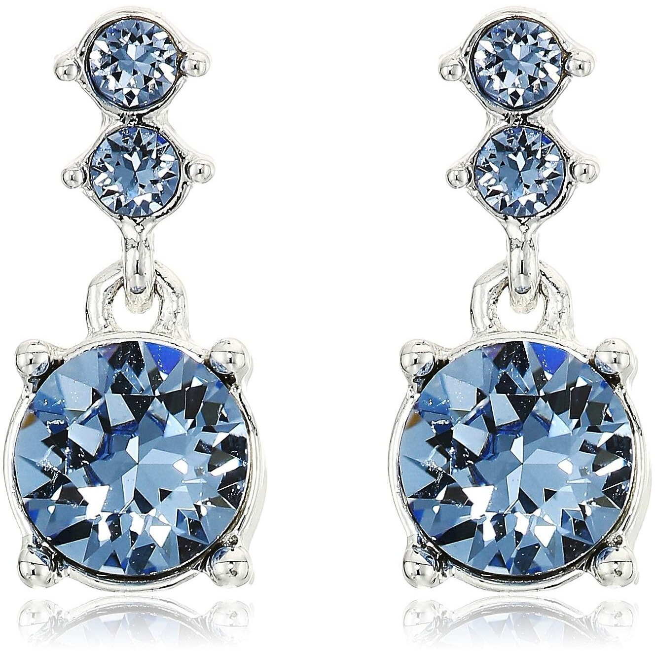 Nine West Women's Boxed Necklace/Pierced Earrings Set, Silver/Blue, One Size