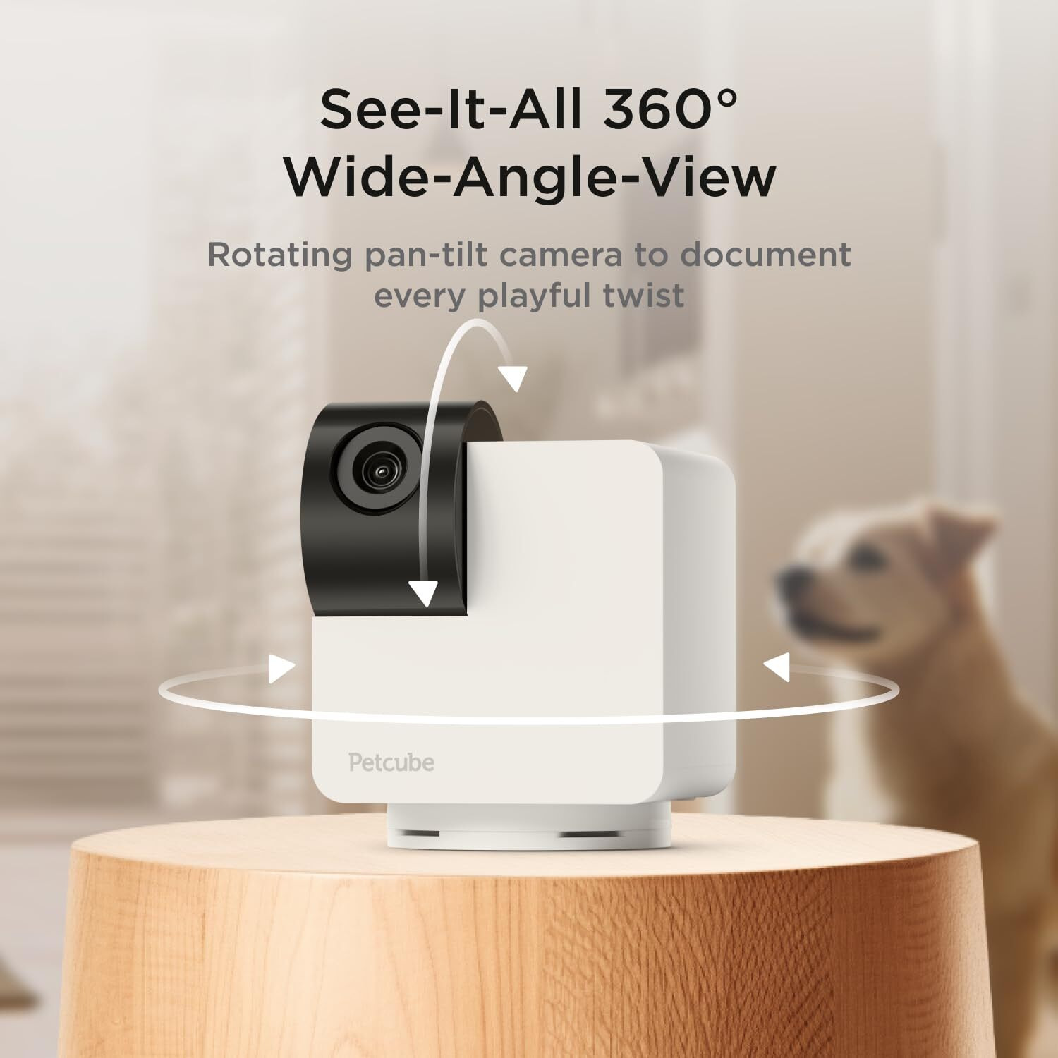 Petcube Cam 360 Camera Interactive Wifi Pet And Home Security Pan-Tilt Camera With Phone App, 1080P Hd Video, 360 Rotation, Night Vision, Ai Alerts