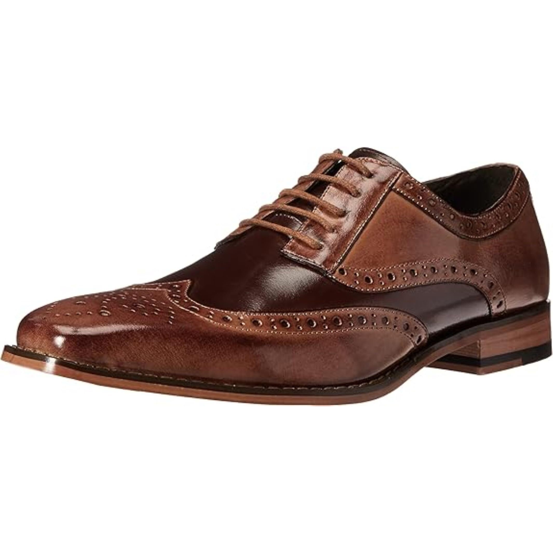 Stacy Adams Men's Tinsley-Wingtip Oxford, Tan/Brown, 7.5 M Us