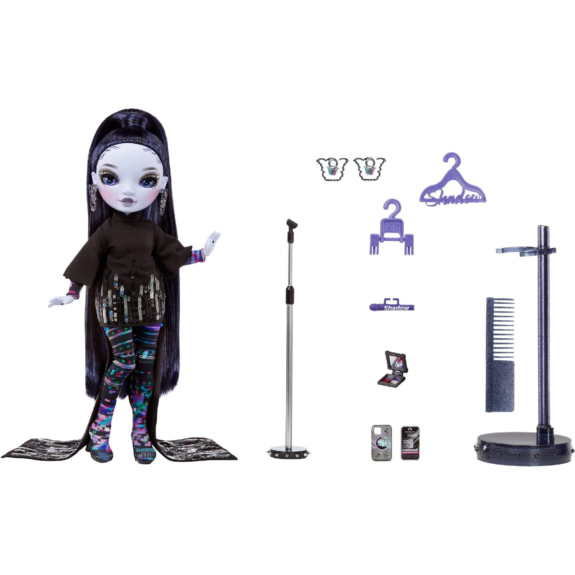 Rainbow High Shadow High Reina Glitch Crowne- Purple Fashion Doll. Fashionable Outfit & 10+ Colorful Play Accessories. Great Gift For Kids 4-12 Years Old & Collectors