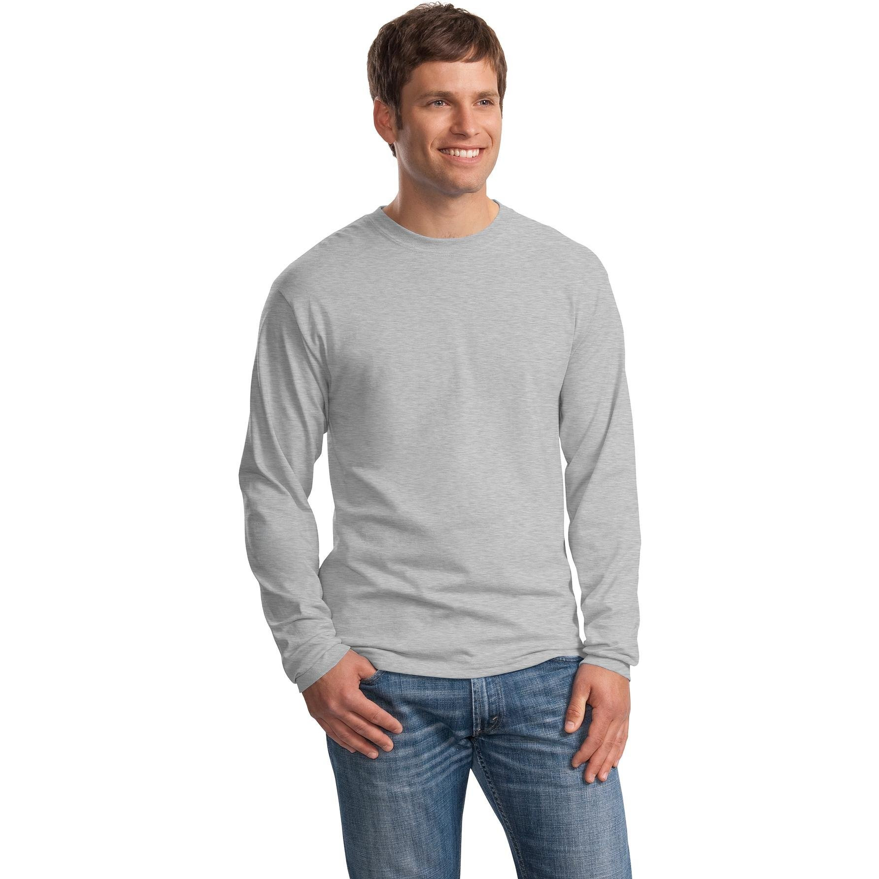 Hanes Men's Long Sleeve Beefy-T Shirt, Light Steel, Xx-Large (Pack Of 2)