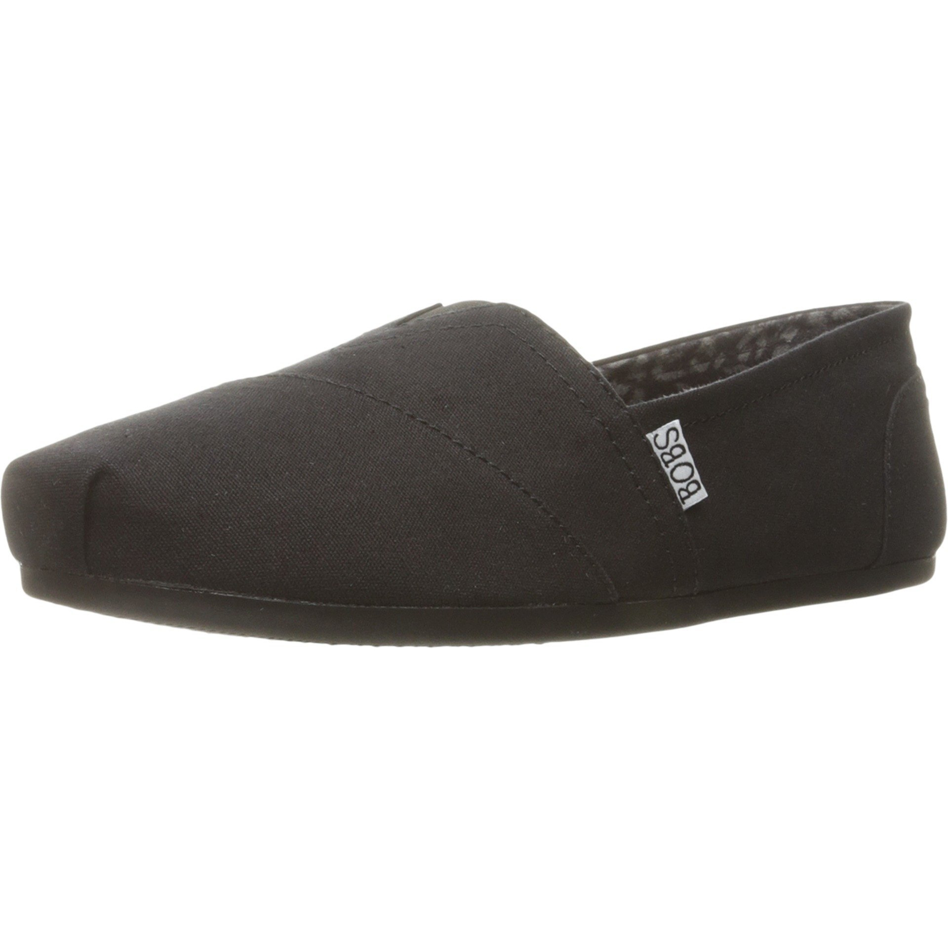 Skechers Womens Bobs Plush - Peace & Love Flat, Black, 8 Wide Us