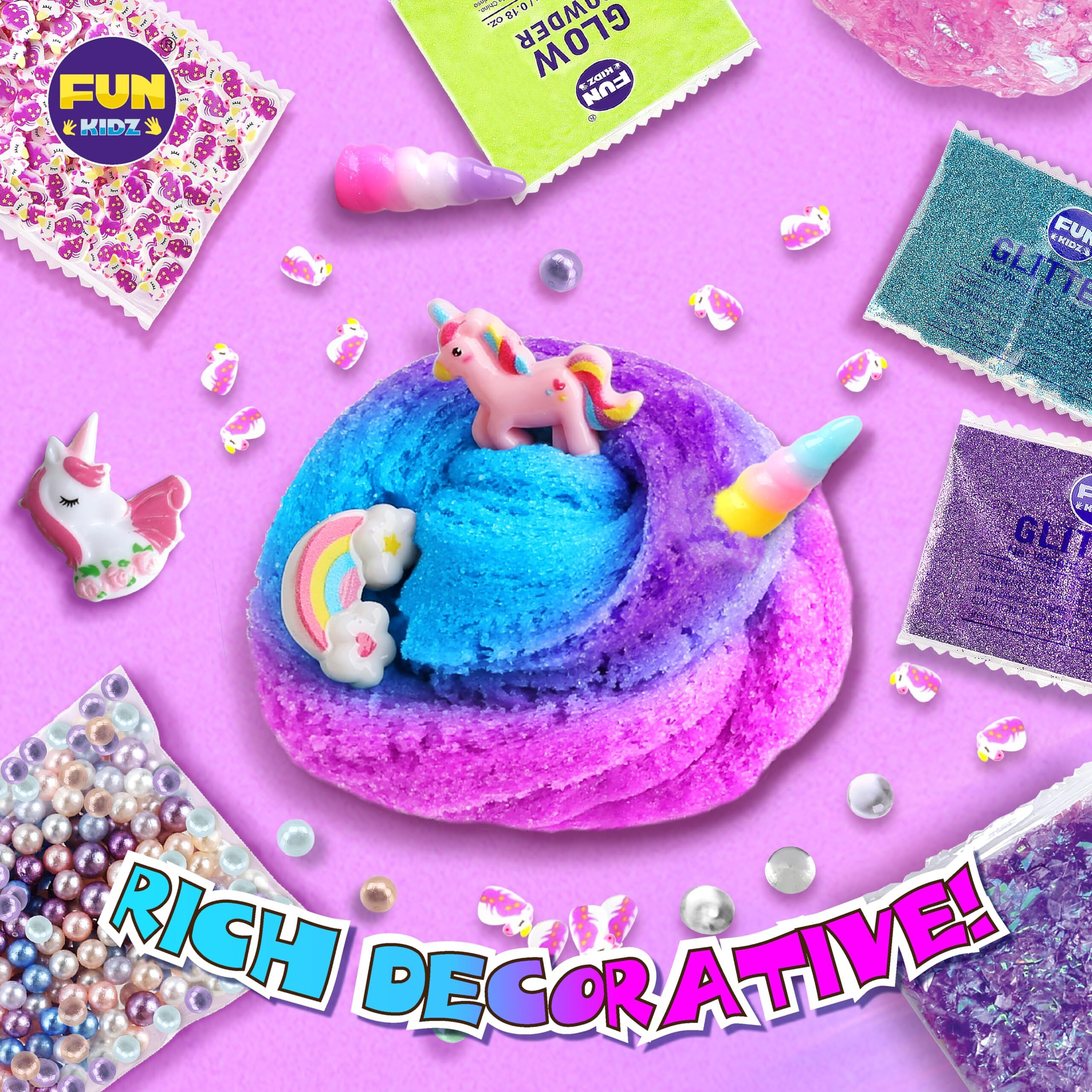 Fluffy Unicorn Slime Kit For Girls, Funkidz Cloud Slime Gift For Ages 6+ Kids Fun Slime Making Kit Awesome Craft Toy Birthday Present Ideas