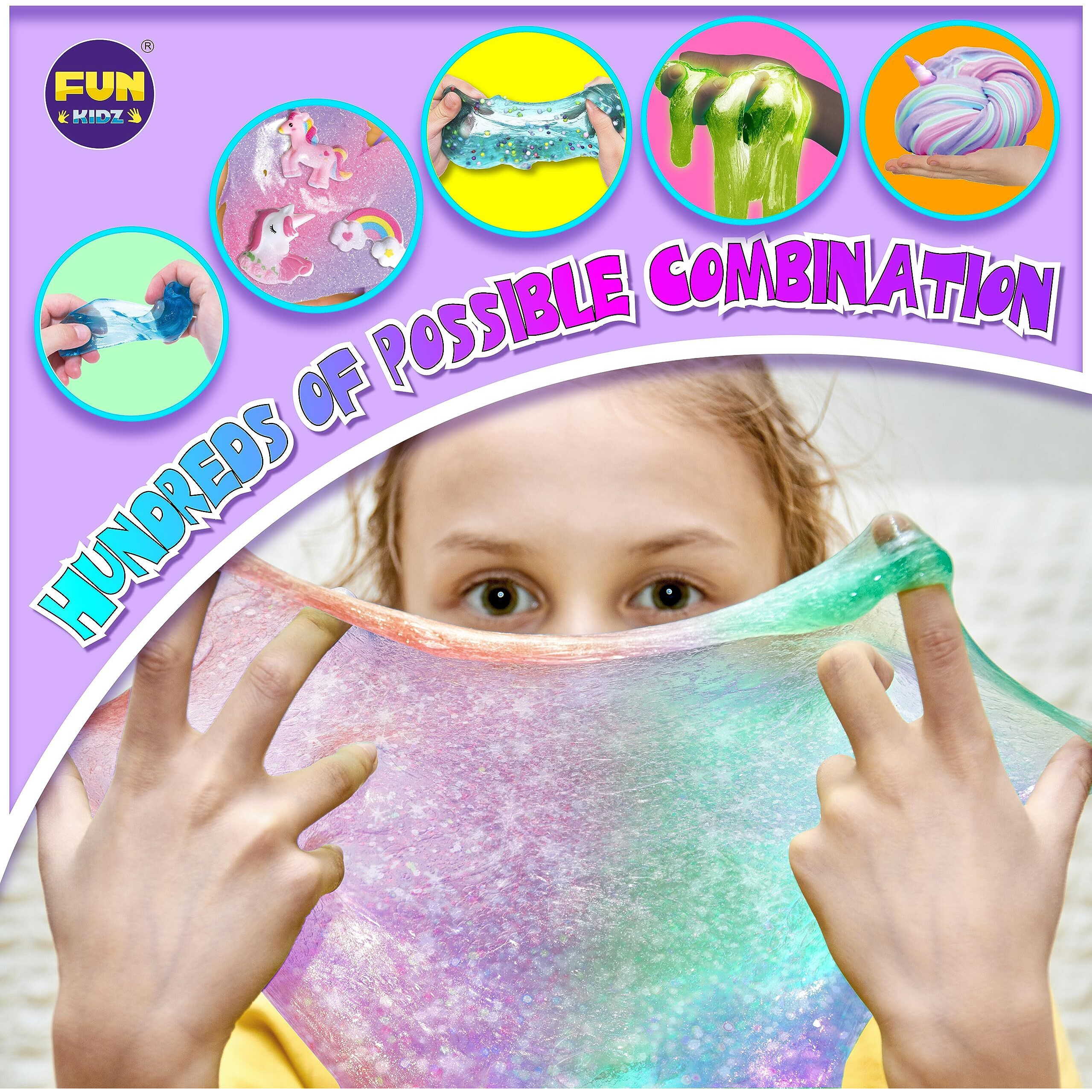 Fluffy Unicorn Slime Kit For Girls, Funkidz Cloud Slime Gift For Ages 6+ Kids Fun Slime Making Kit Awesome Craft Toy Birthday Present Ideas