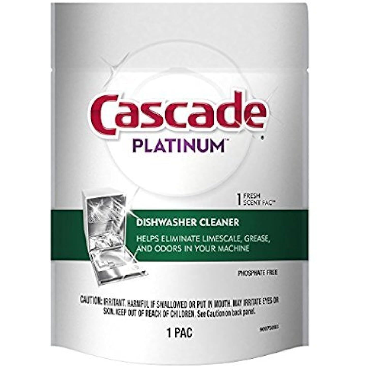 Cascade Platinum Dishwasher Cleaner 1-Fresh Scent Pac