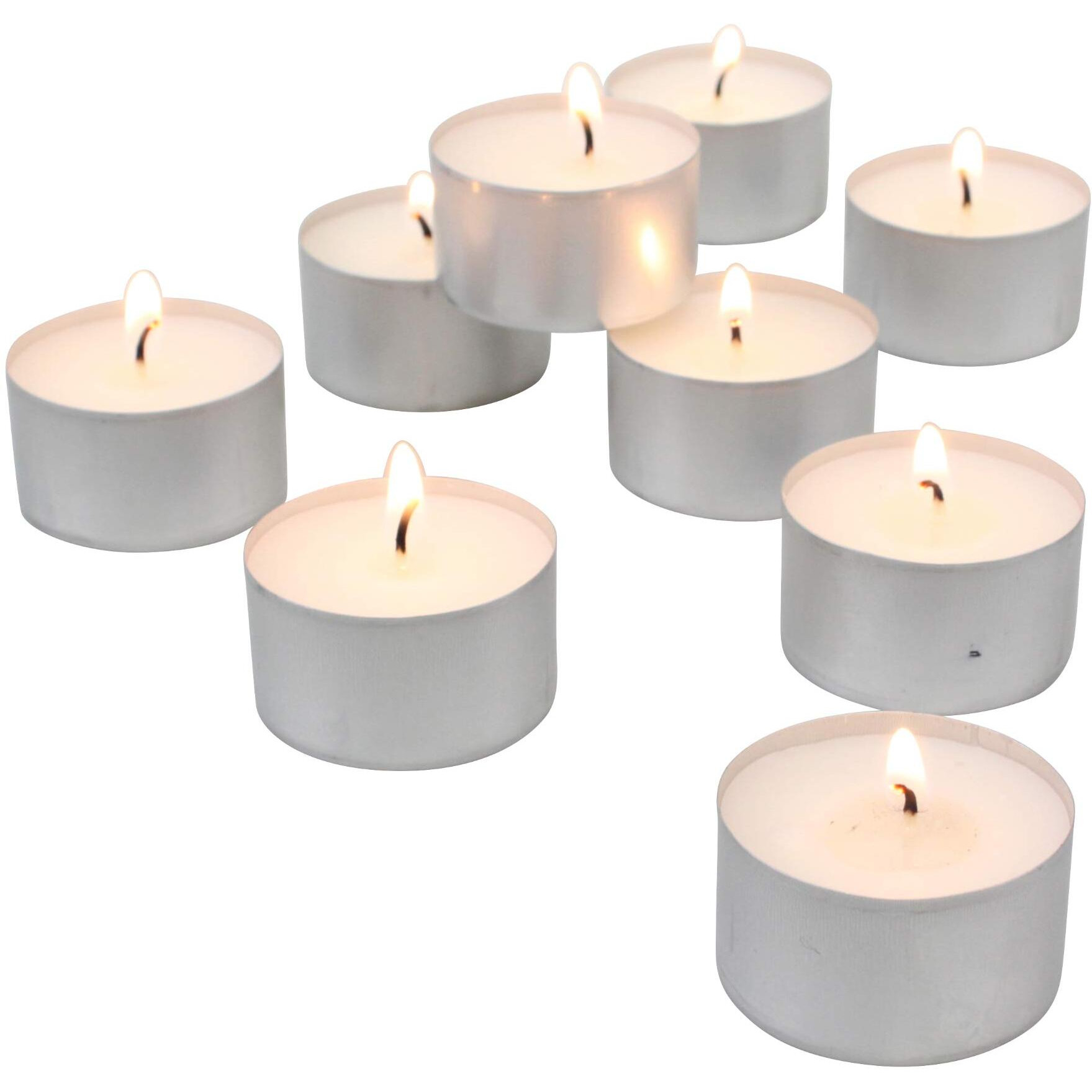 Stonebriar 100 Pack Unscented Tea Light Candles With 6-7 Hour Extended Burn Time