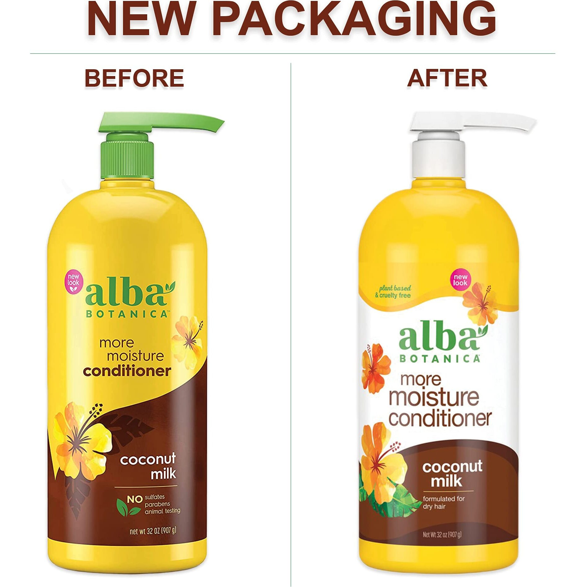 Alba Botanica More Moisture Conditioner, Coconut Milk, 32 Oz