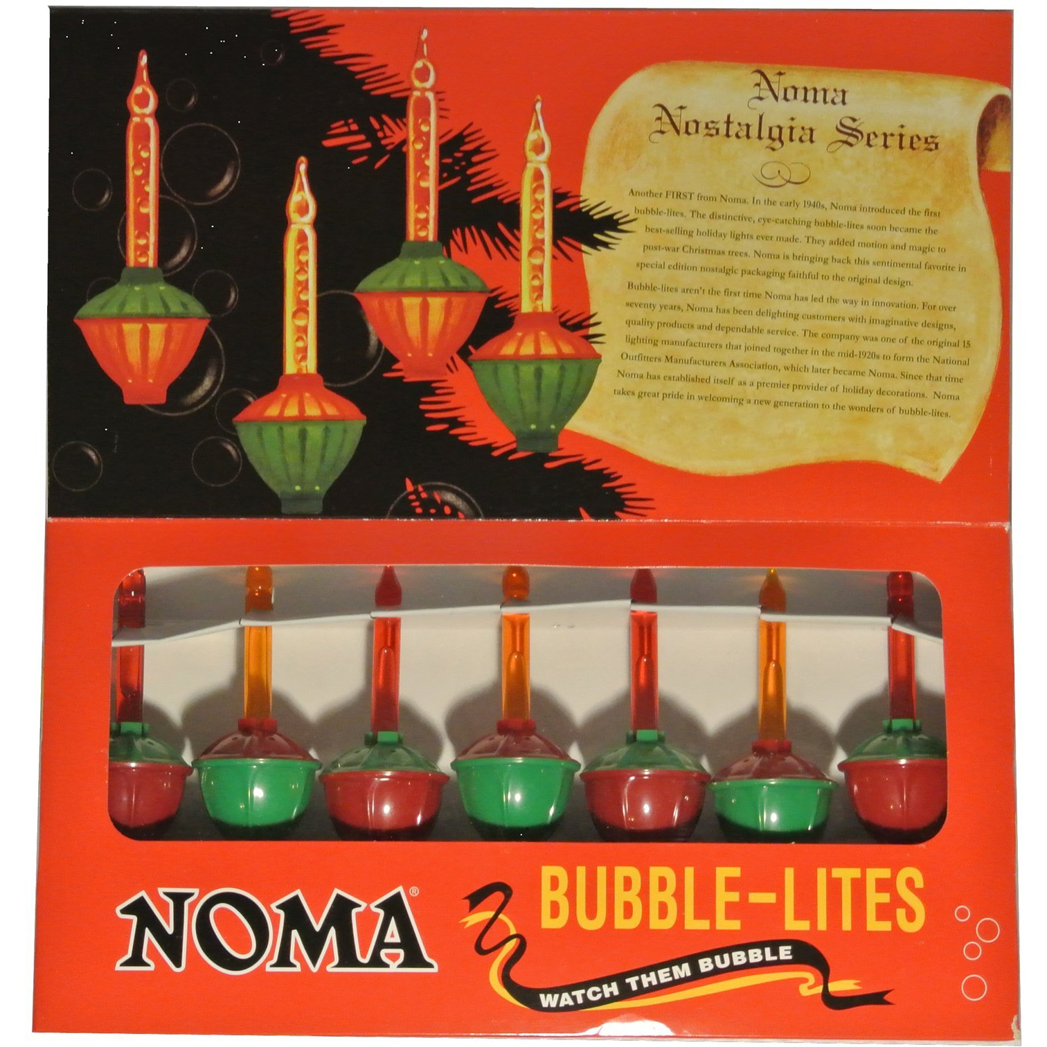 Noma Bubble Lite Set Of 7 Vintage Special Edition Christmas Lights Nostalgia