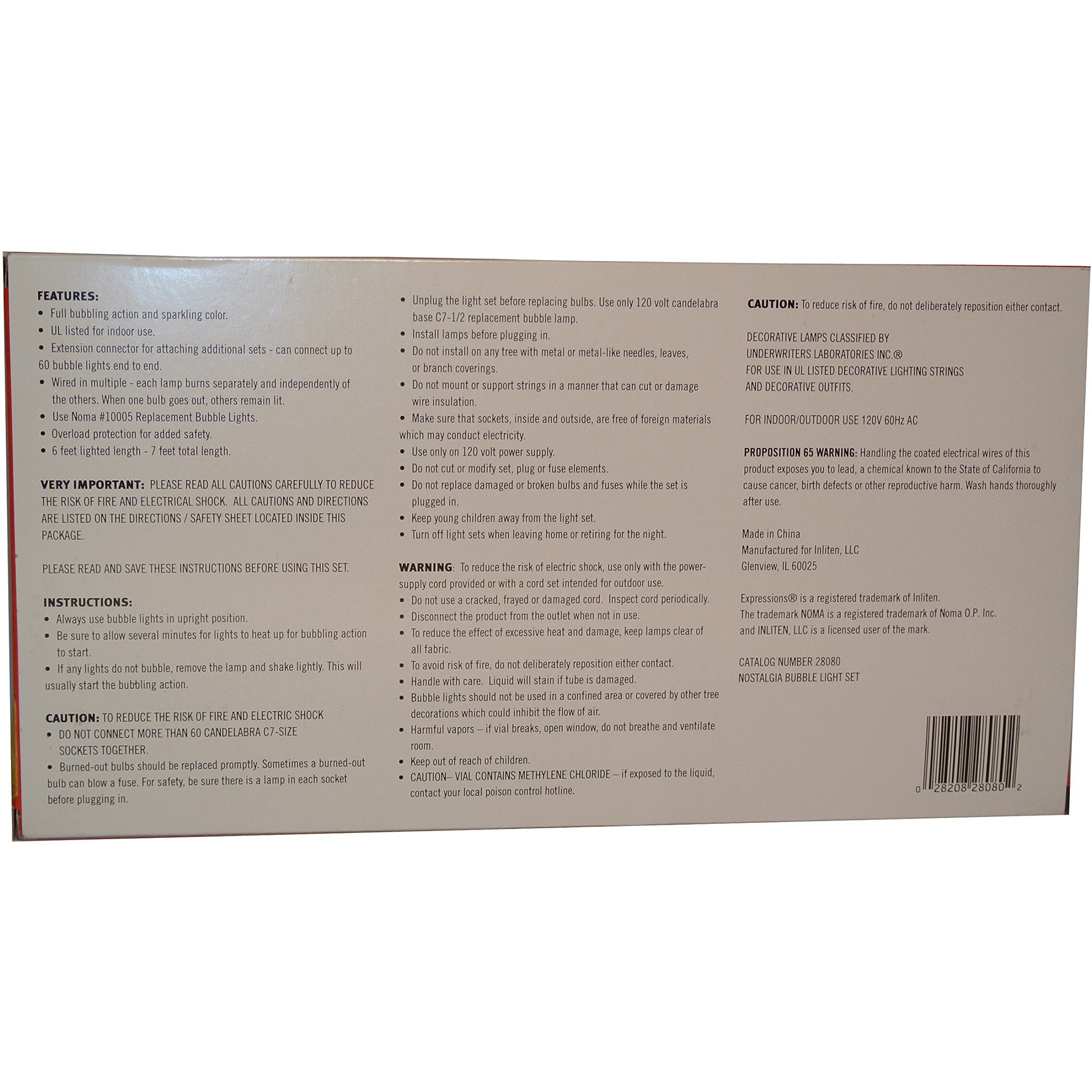 Noma Bubble Lite Set Of 7 Vintage Special Edition Christmas Lights Nostalgia