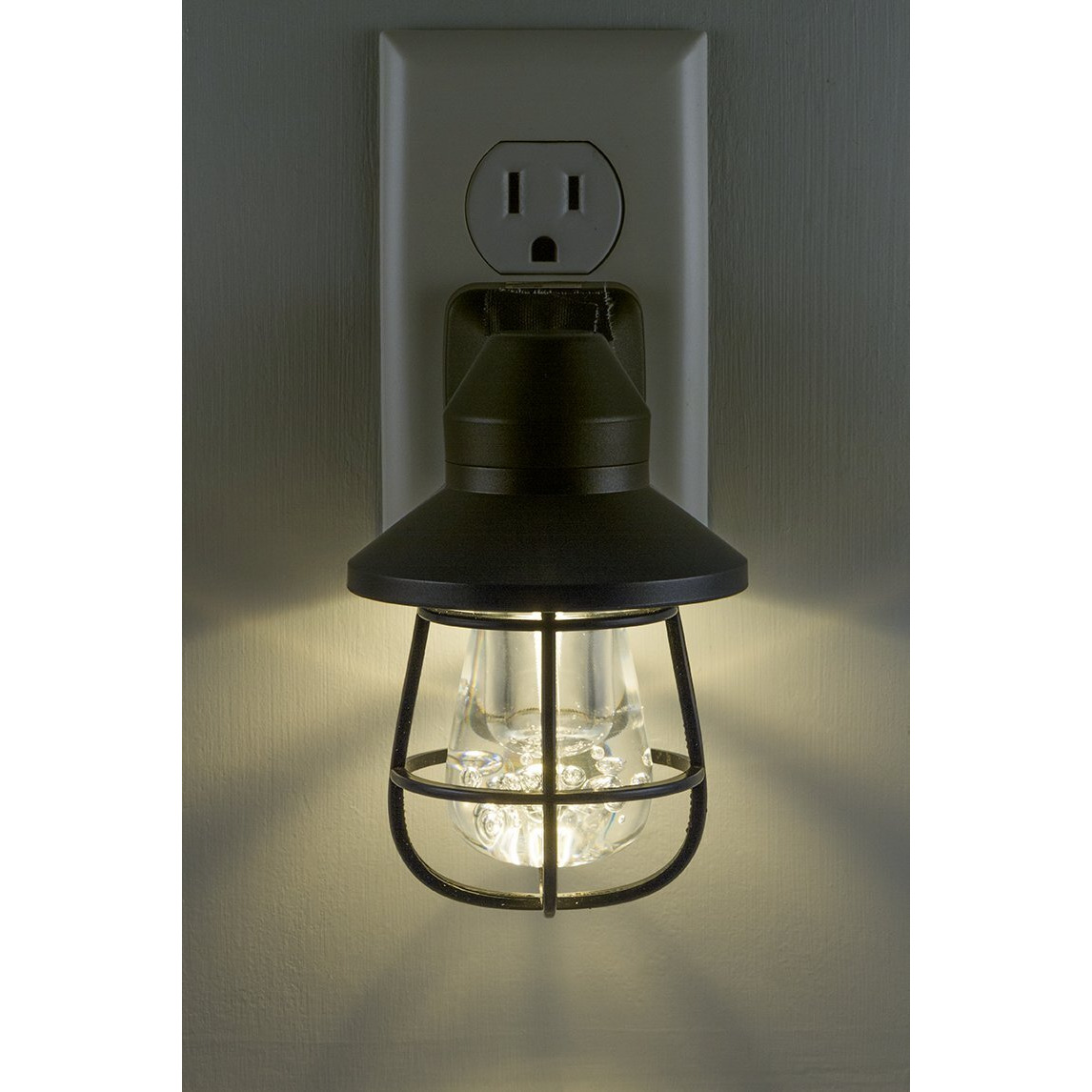 Ge Vintage Led Night Light, Plug-In, Dusk To Dawn Sensor, Farmhouse Decor, Mood Lighting, Home Decor, Ambient Lighting, Led Lights For Bedroom, Bathroom, Kitchen, Hallway, 38628, Black, 1 Pack