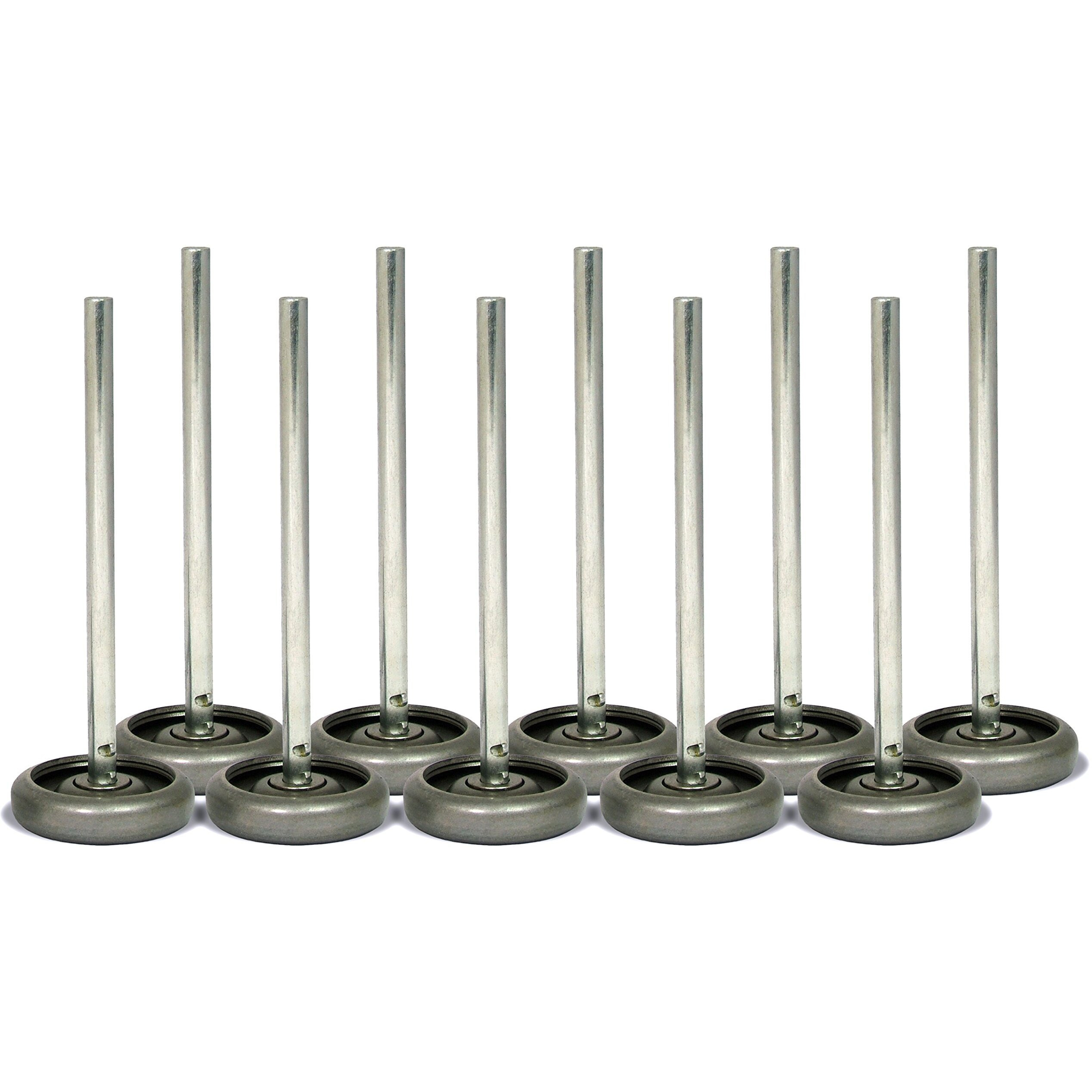 Ideal Security Inc. Garage Door Rollers - 3" Steel Wheels With 10 Ball-Bearings & 7" Stem (10-Pack)