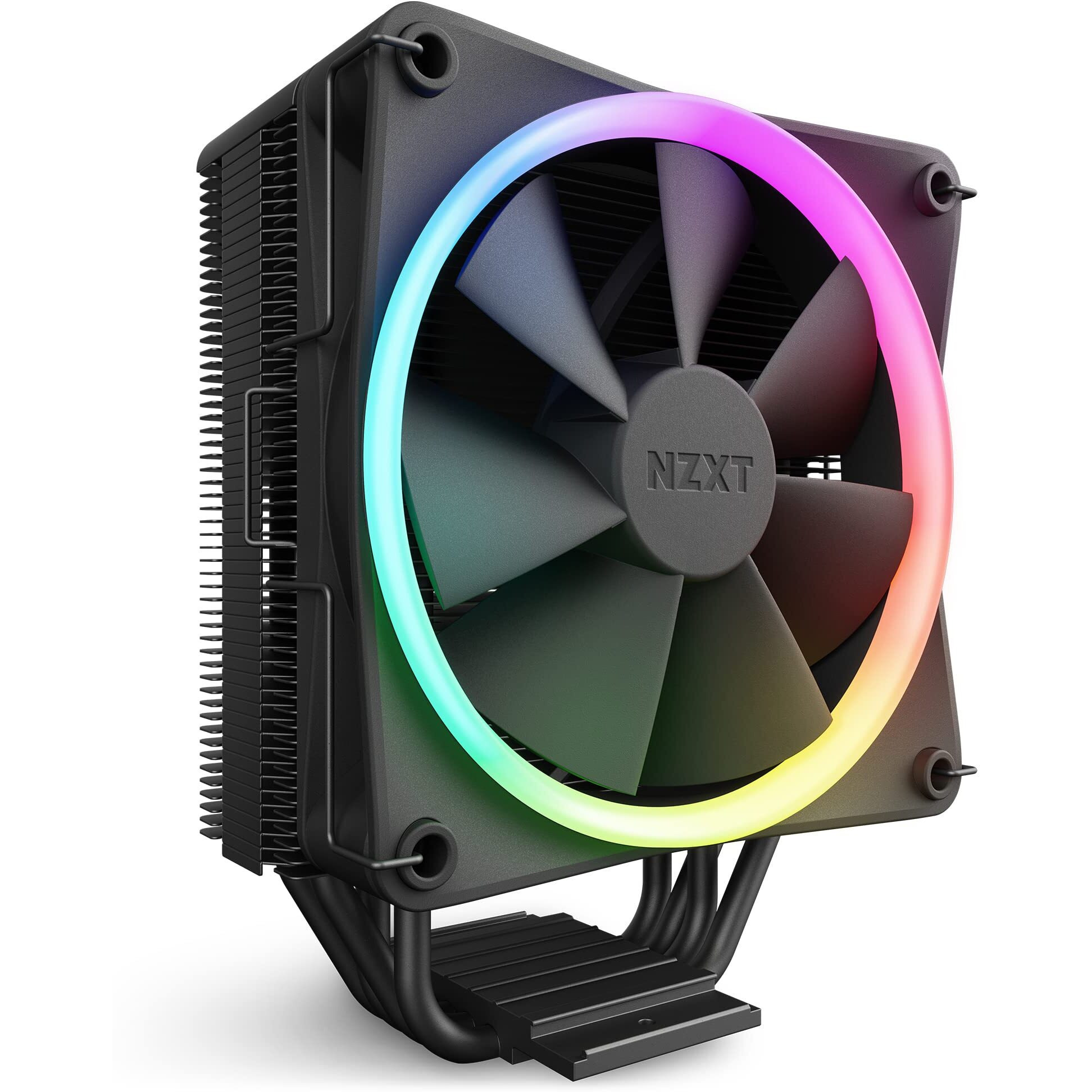 Nzxt T120 Rgb Cpu Air Cooler - Rc-Tr120-B1 - Conductive Copper Pipes - Fluid Dynamic Bearings - Amd And Intel Compatibility - Black