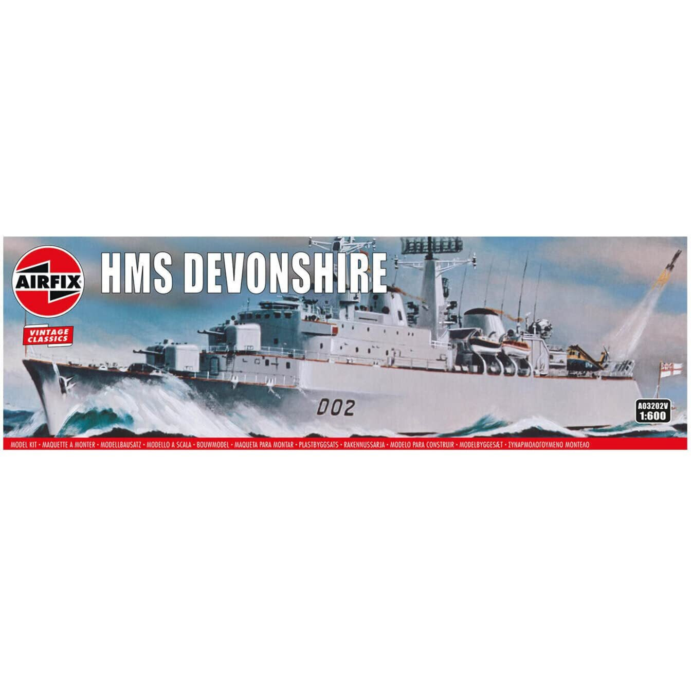 Airfix Vintage Classics Hms Devonshire (Do2) Destroyer 1600 Royal Navy Military Battleship Plastic Model Kit A03202V