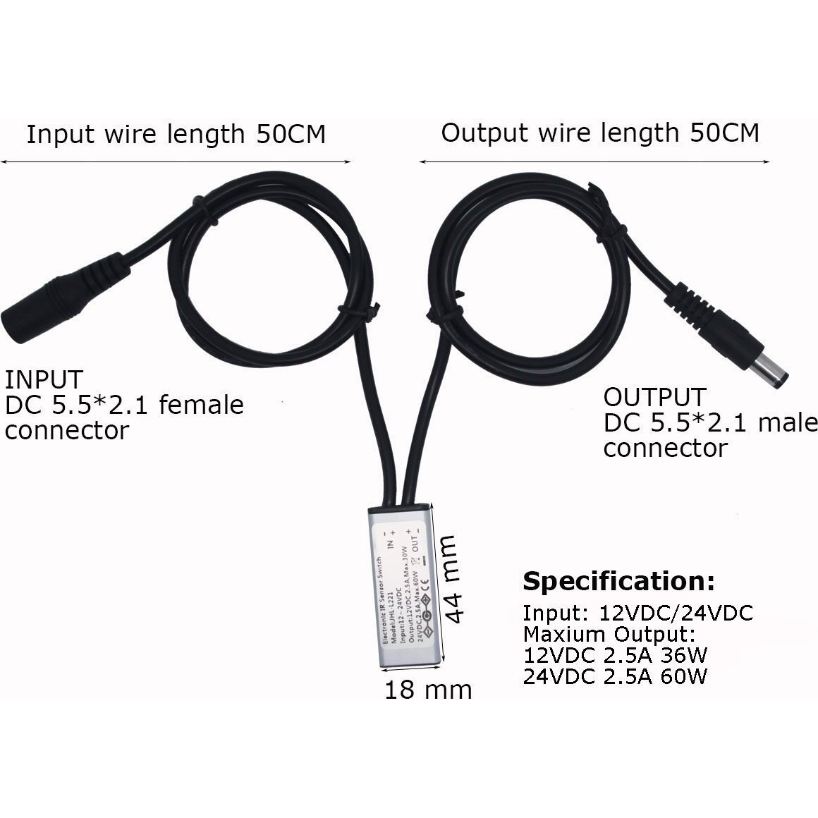 Litever 12-24Vdc Door Open Switch Designed To Work With Led Lights Installed In Cabinets Counters Closets Wardrobes Automatic On-Off Ll-009-1 (2 Pack)