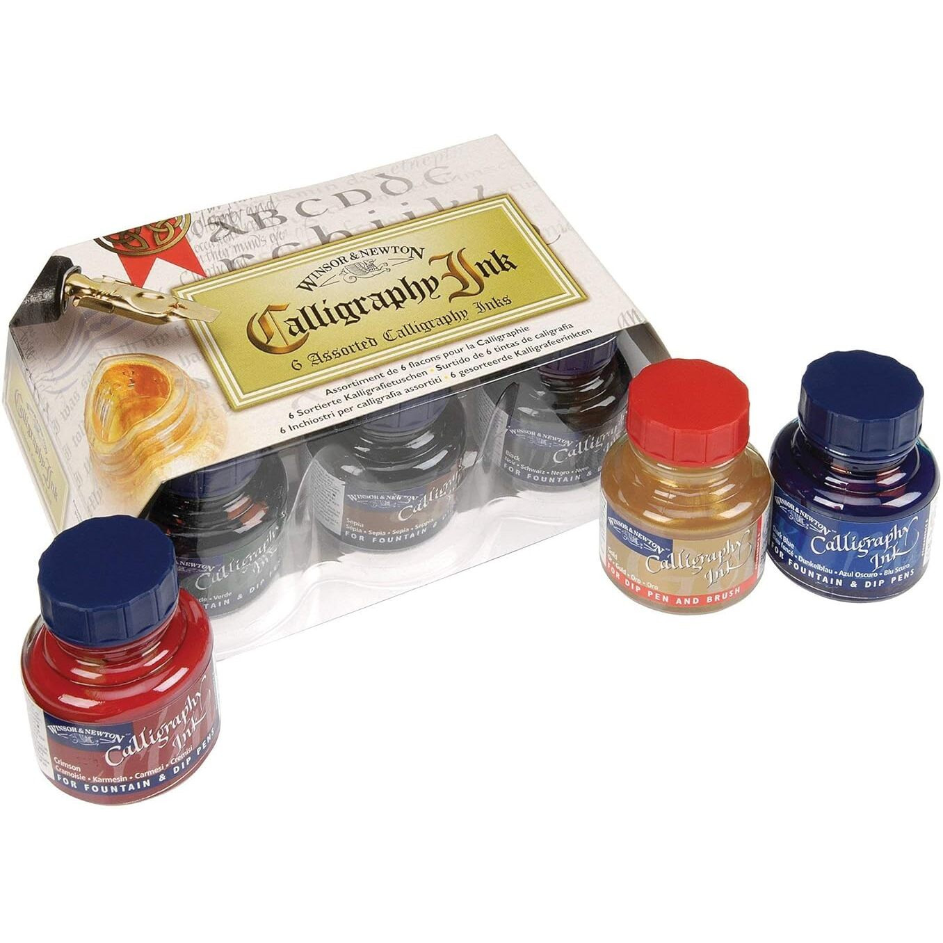 Winsor & Newton Calligraphy 6-Jar Ink Set, 30Ml