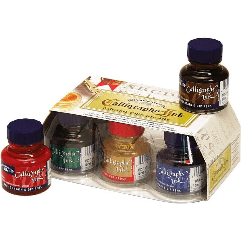 Winsor & Newton Calligraphy 6-Jar Ink Set, 30Ml