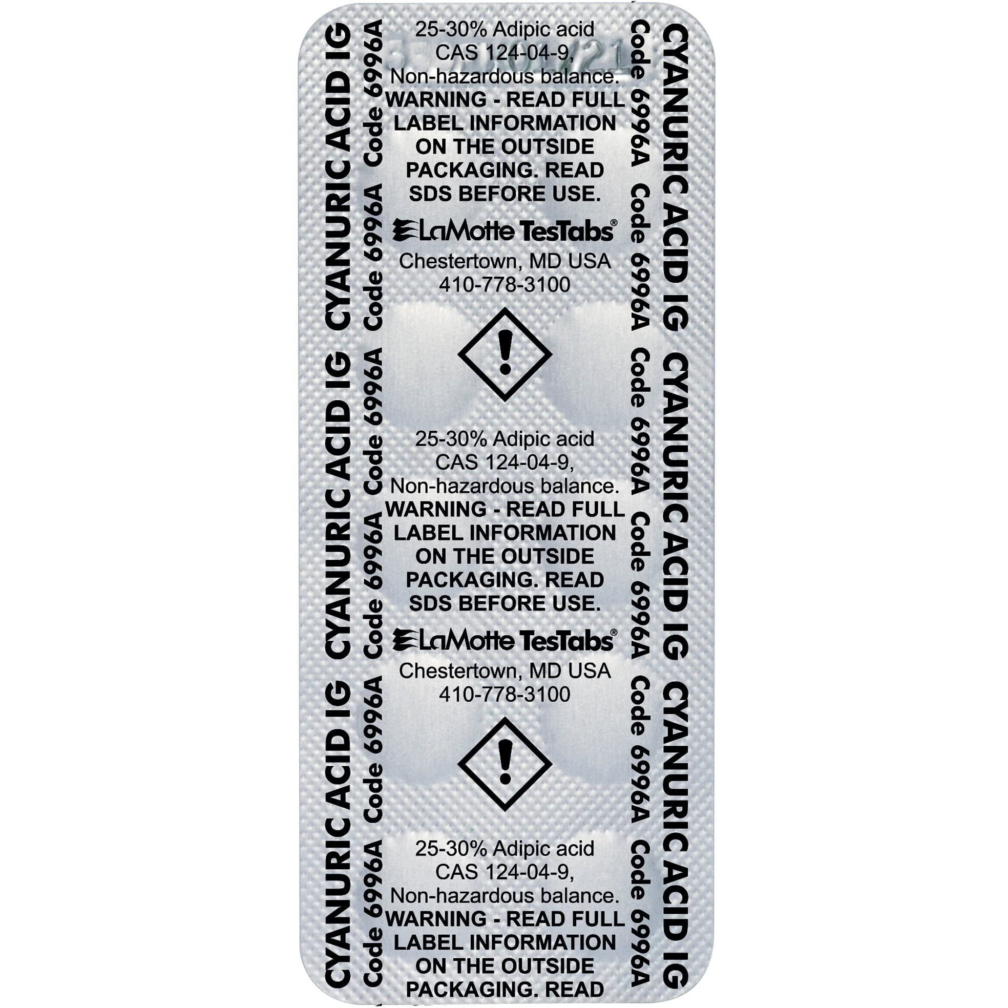 Lamotte 6996A Instrument Grade Testabs For Colorq, Cyanuric Acid, 100 Ct.