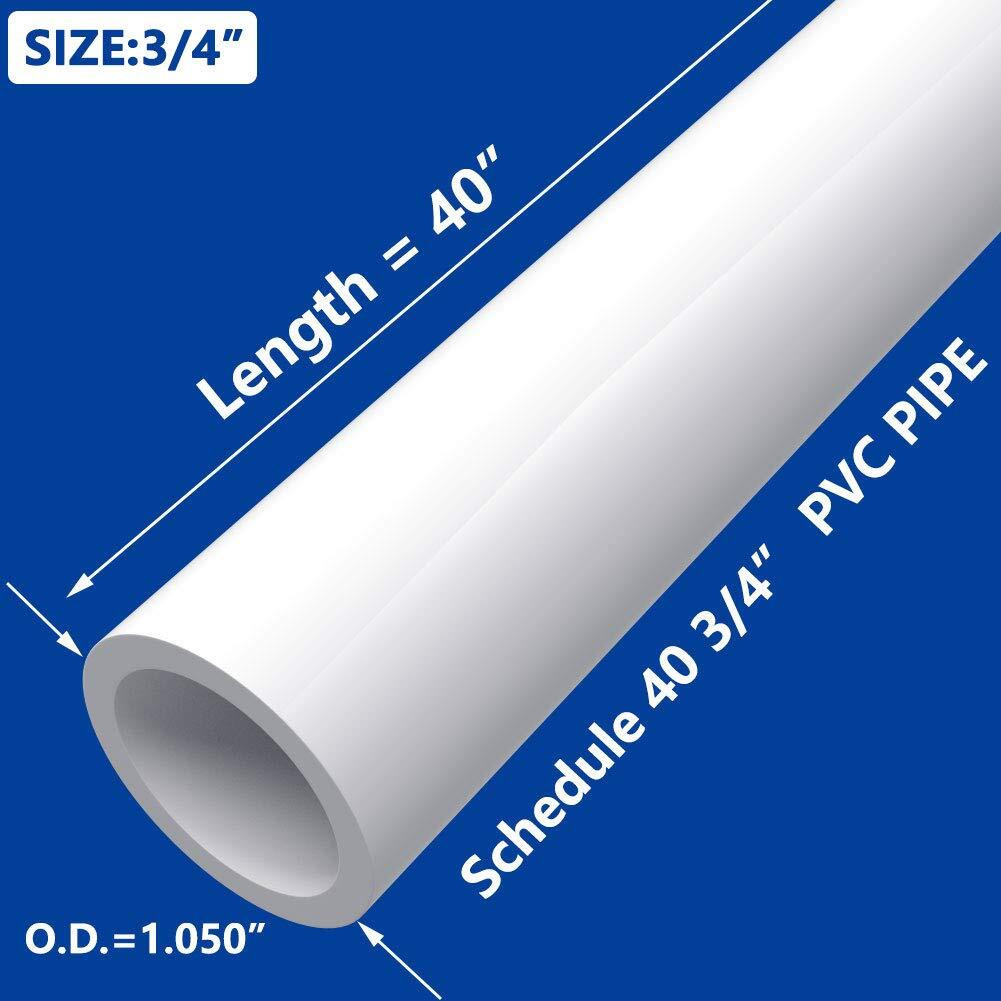 Letsfix 3/4" Pvc Pipe, Diy Pvc Projects For The Home, Garden, Greenhouse, Farm And Workshop, Sch. 40 Furniture Grade, White [40" X 10 Pack]