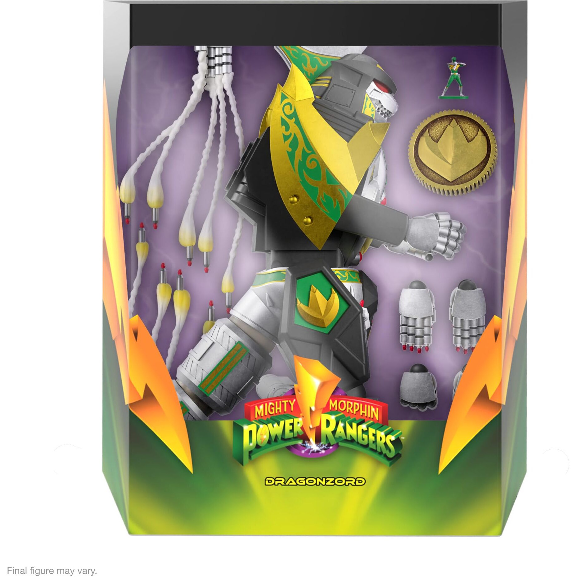 Super7 Ultimates Mighty Morphin Power Rangers Dragonzord - 9" Power Rangers Action Figure With Accessories Classic Tv Show Collectibles