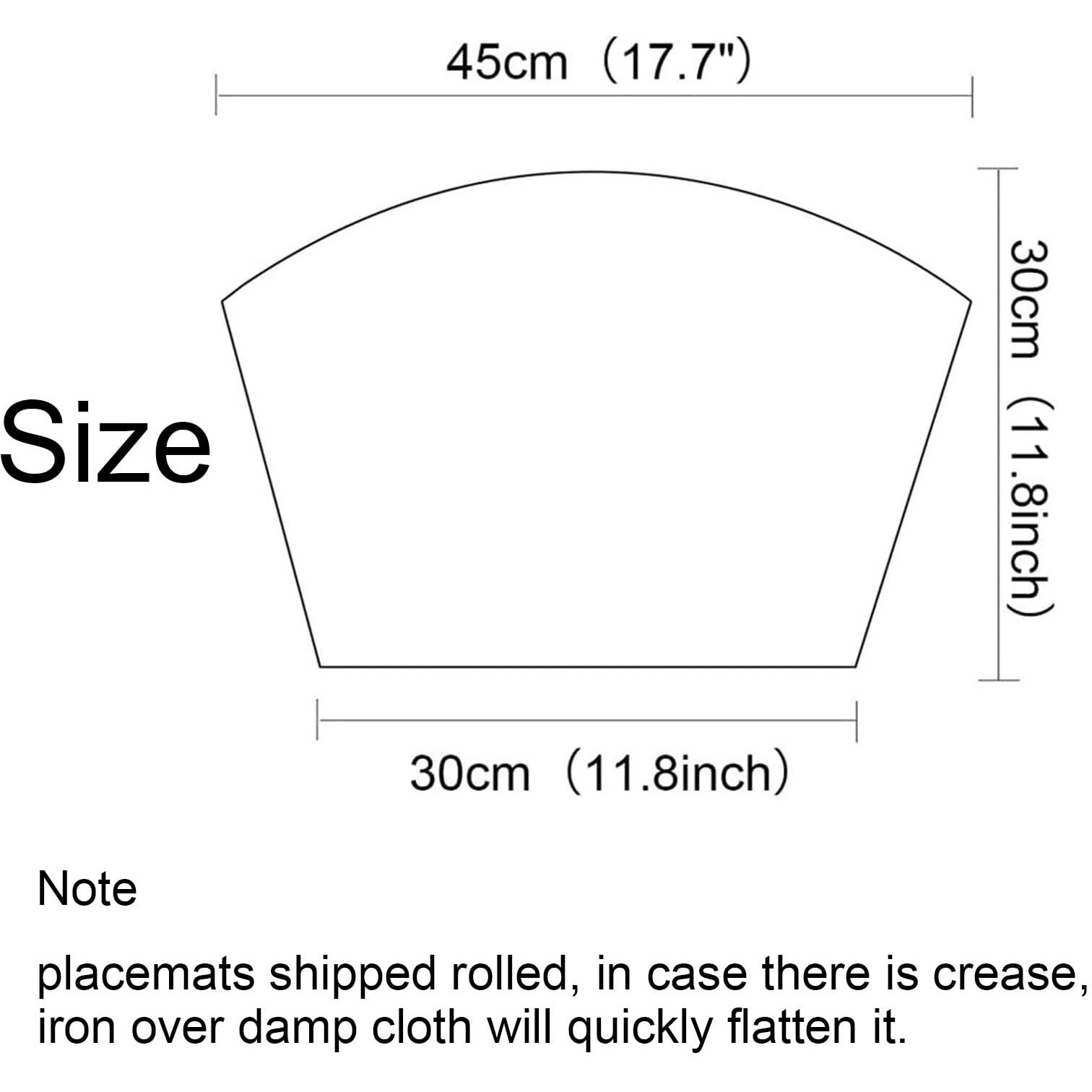 Shacos Placemats For Round Table Set Of 4 Wedge Shaped Placemats Heat Resistant Woven Vinyl Pvc Table Mats Wipeable (4, Beige)